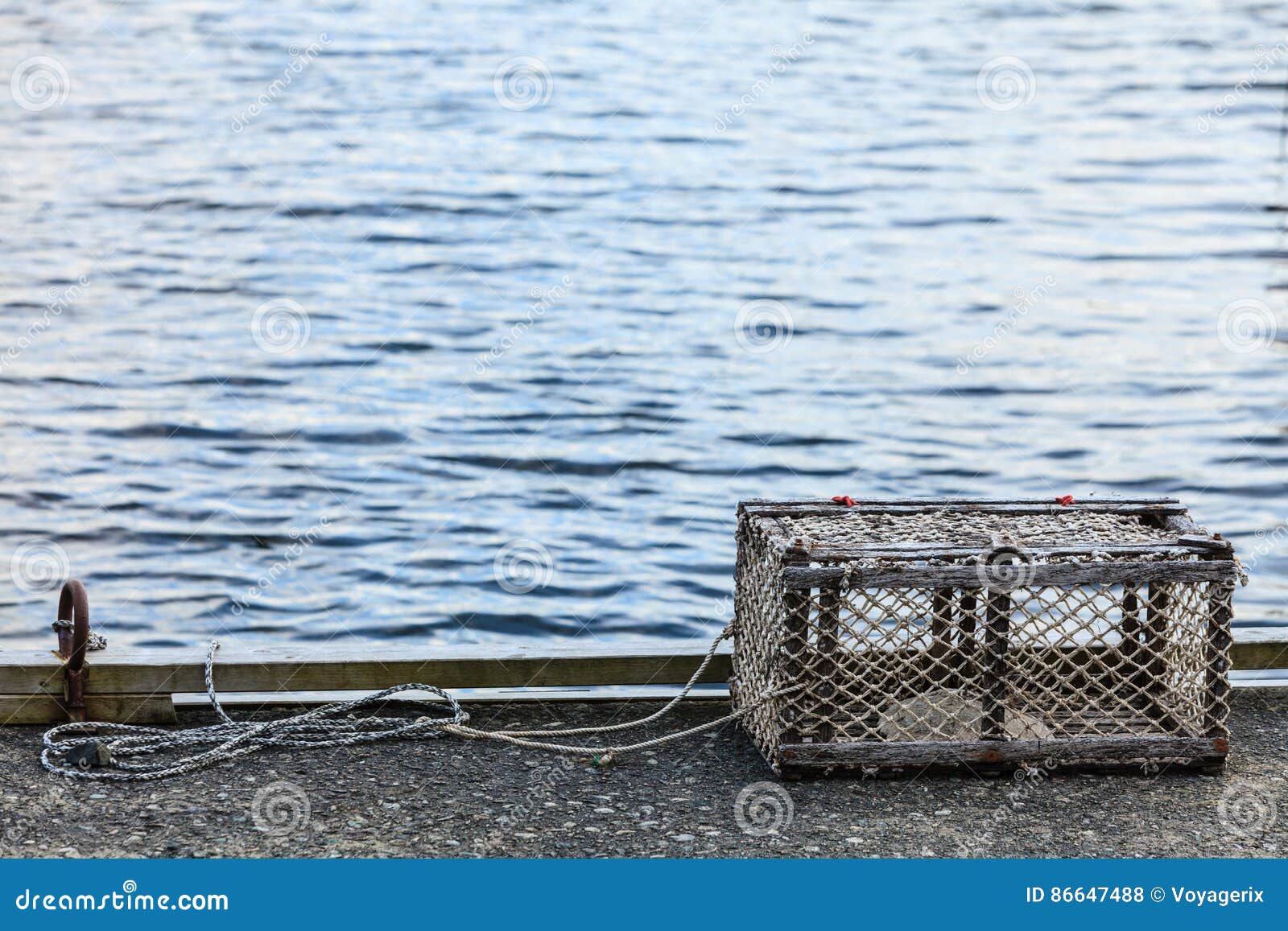 Crab Cage in Harbor on Shore Stock Photo - Image of shore, trap: 86647488