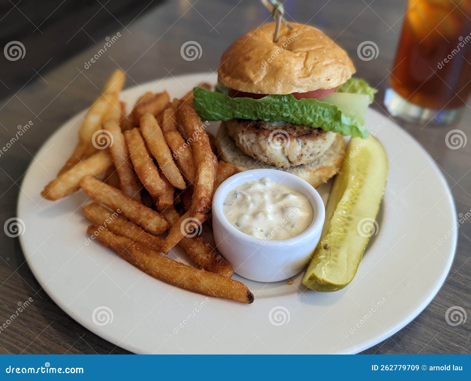 Crab cake crispy fries stock image. Image of lunch, dish 262779709