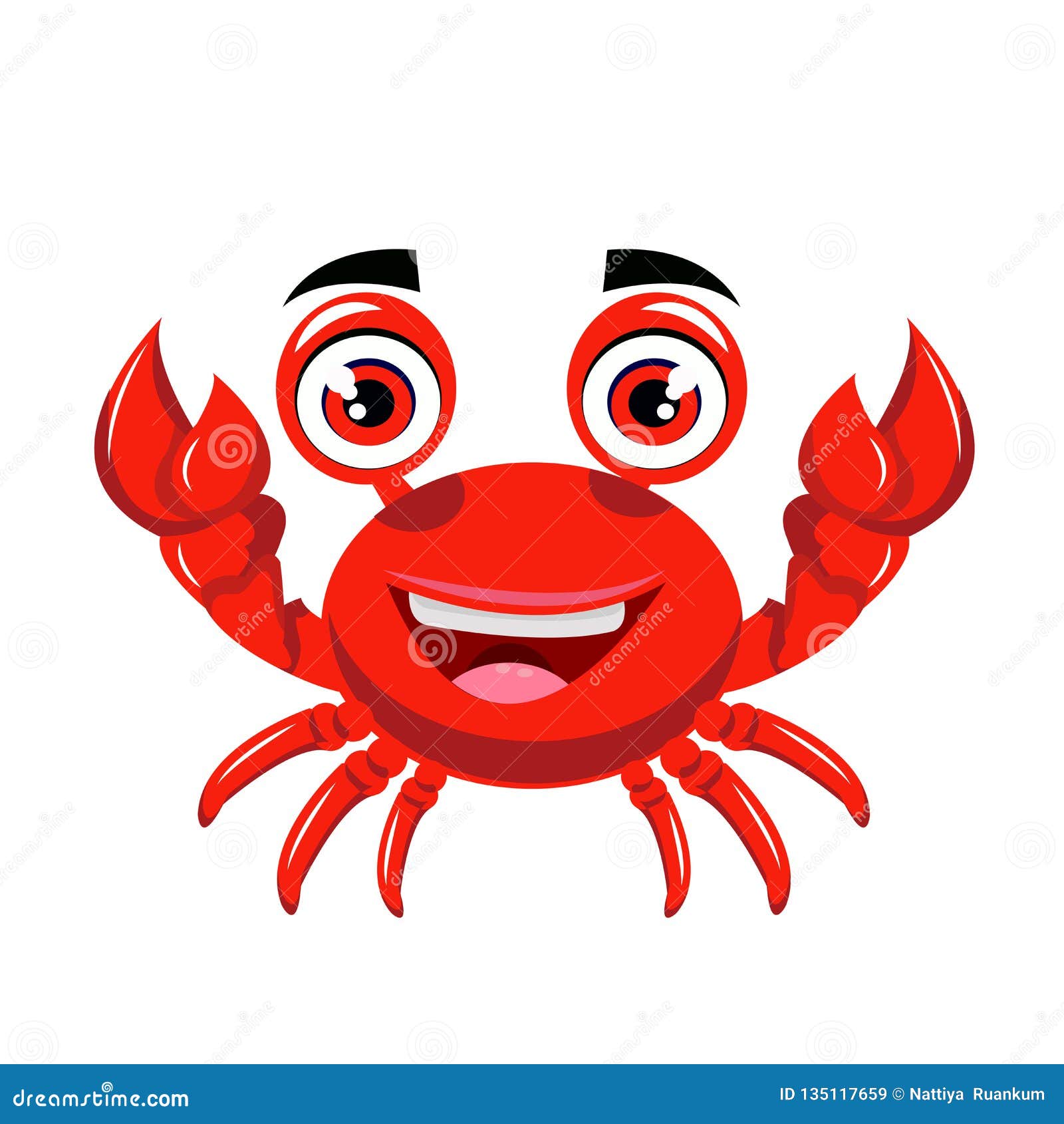 crab cartoon or crab clipart cartoon  on white background