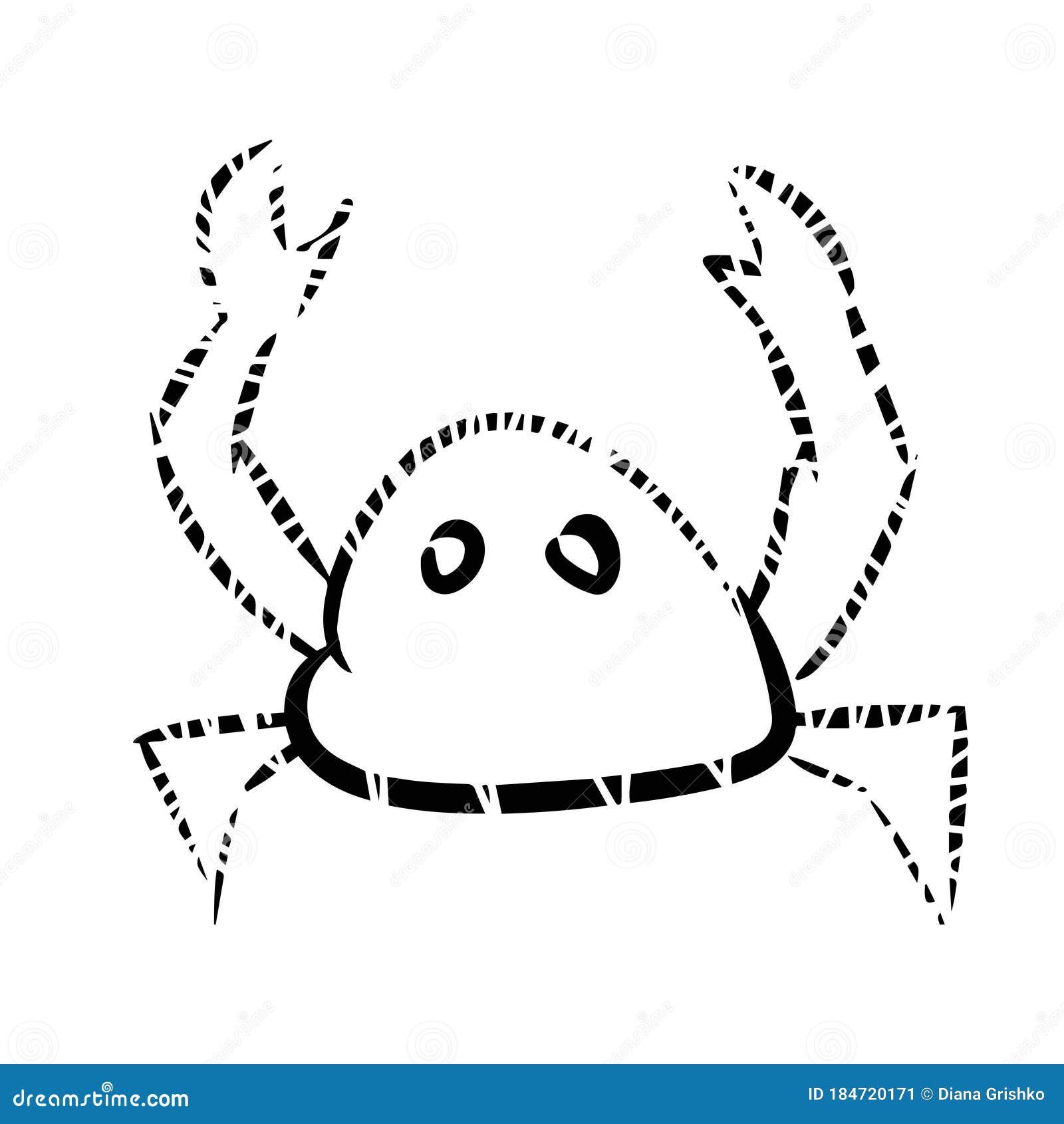 Download Crab Cartoon, Hand Drawn, Doodle. Isolated On A White ...