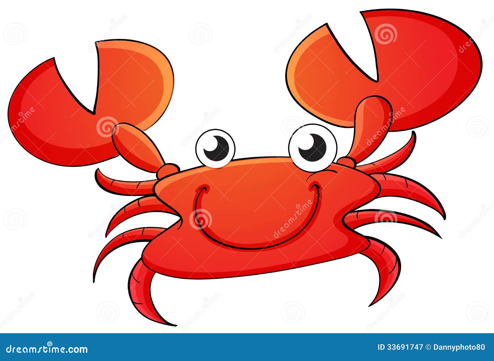 Crab cartoon stock vector. Illustration of comic, white 33691747