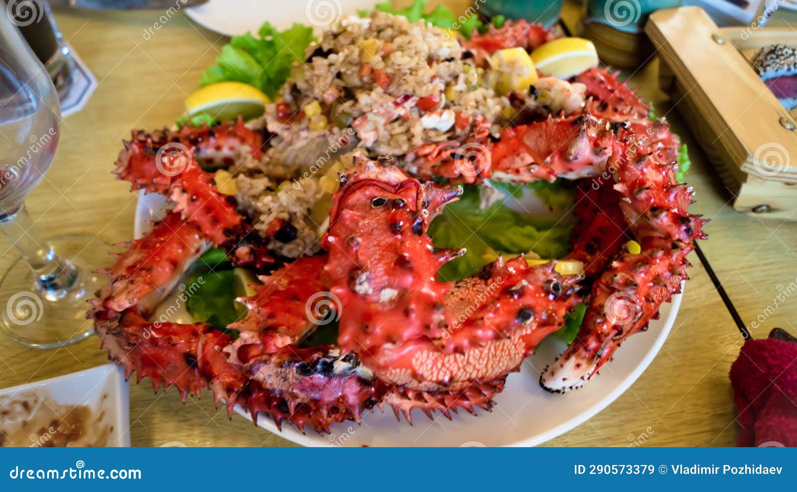 Kamchatka crab dishes. stock image. Image of claws, sakhalin 290573379