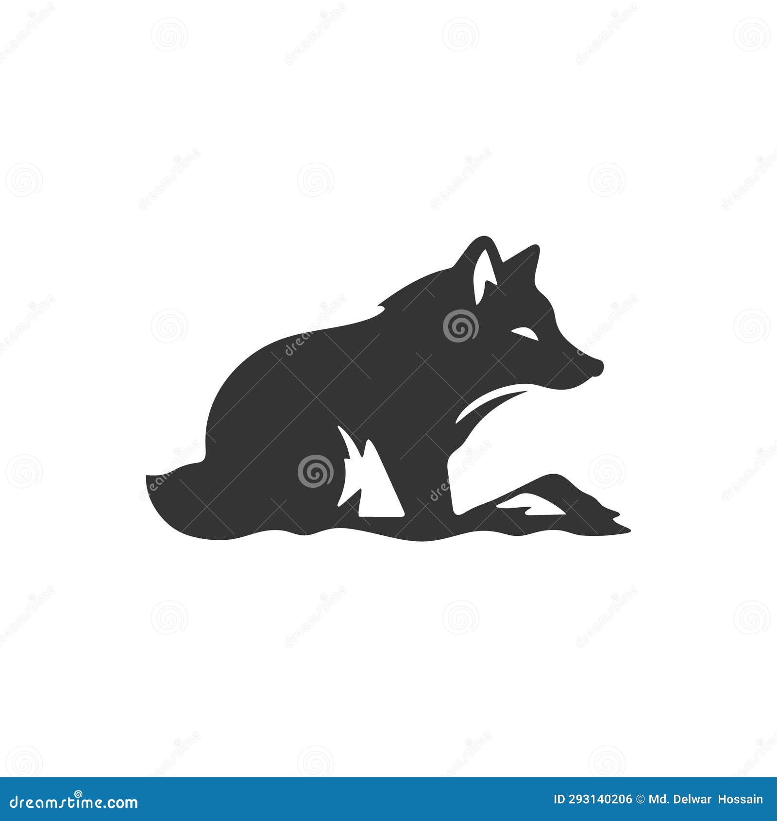 Crabeating fox icon stock vector. Illustration of canid 293140206
