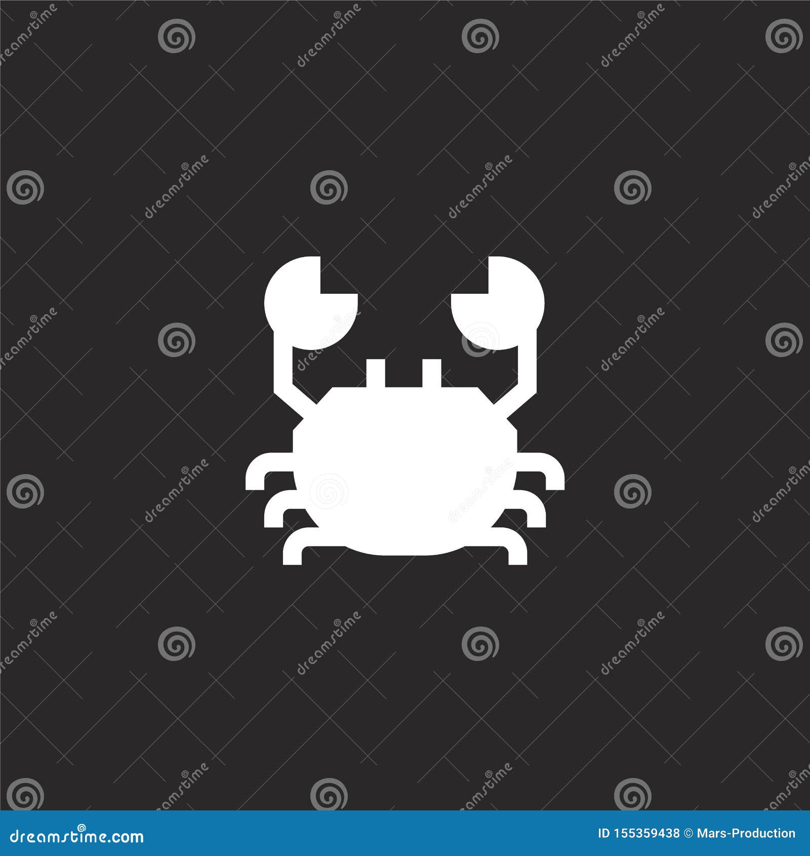 crab icon. filled crab icon for website  and mobile, app development. crab icon from filled summer collection  on