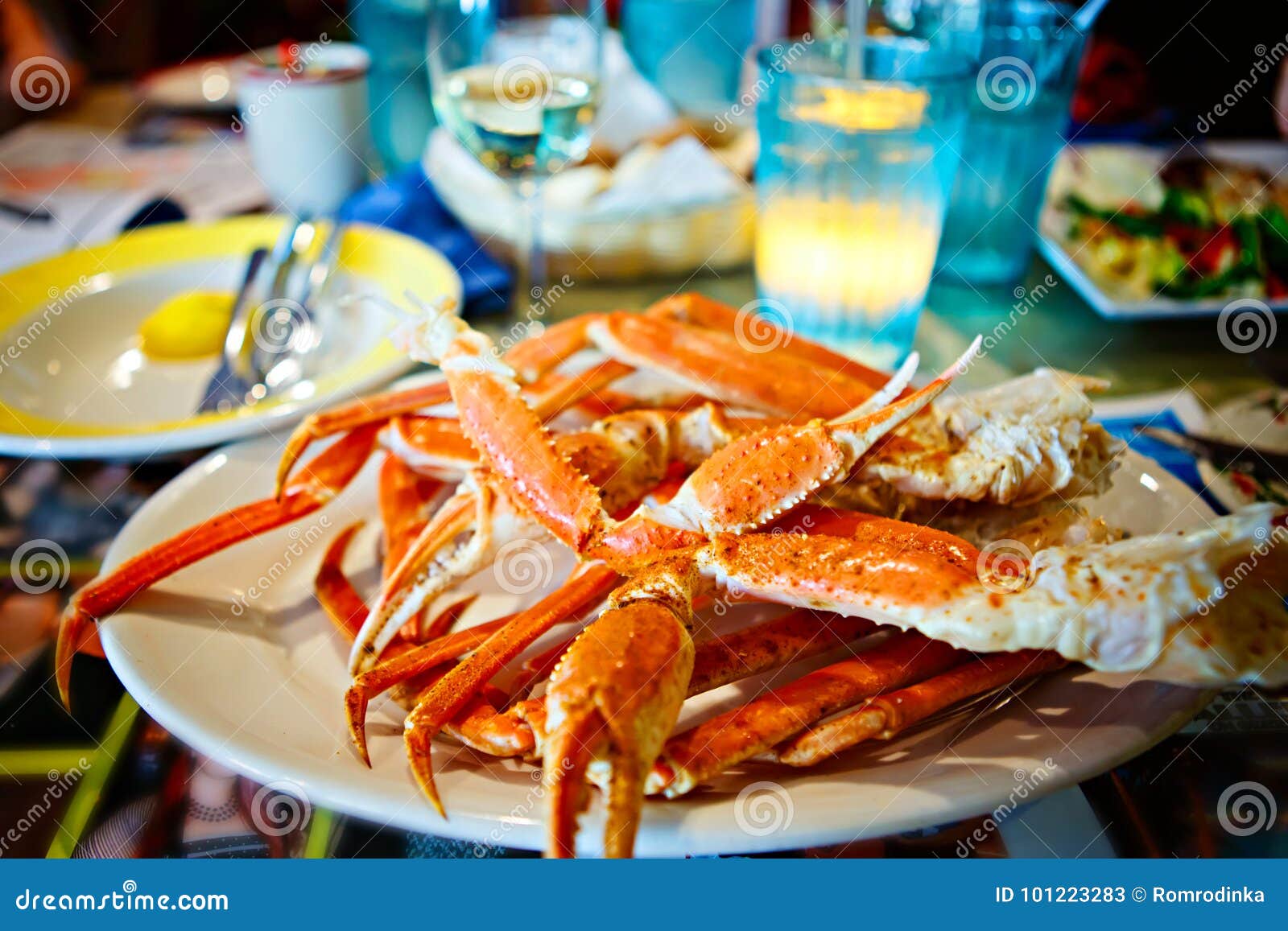 Crab Legs with Butter. Delicious Meal in Florida, Key West or Miami