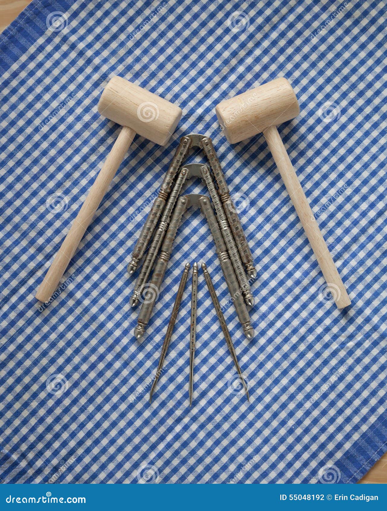 Crab and Lobster Eating Tools Stock Photo Image of wooden, pick 55048192