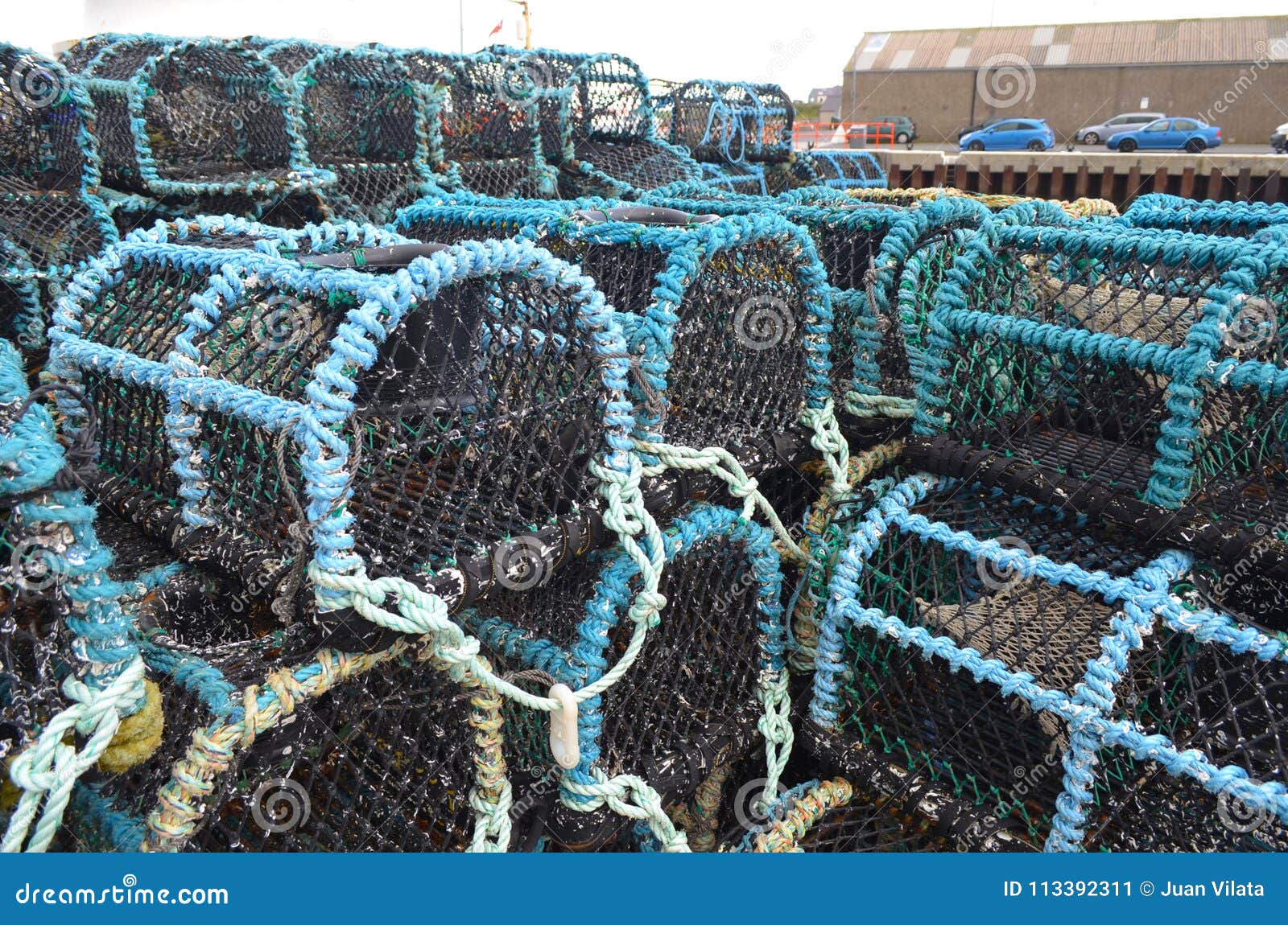 Crab Creels in the Fishing Harbour of Kirkwall, Capital of Orkney Scotland  Stock Image - Image of fisheries, boats: 113392311
