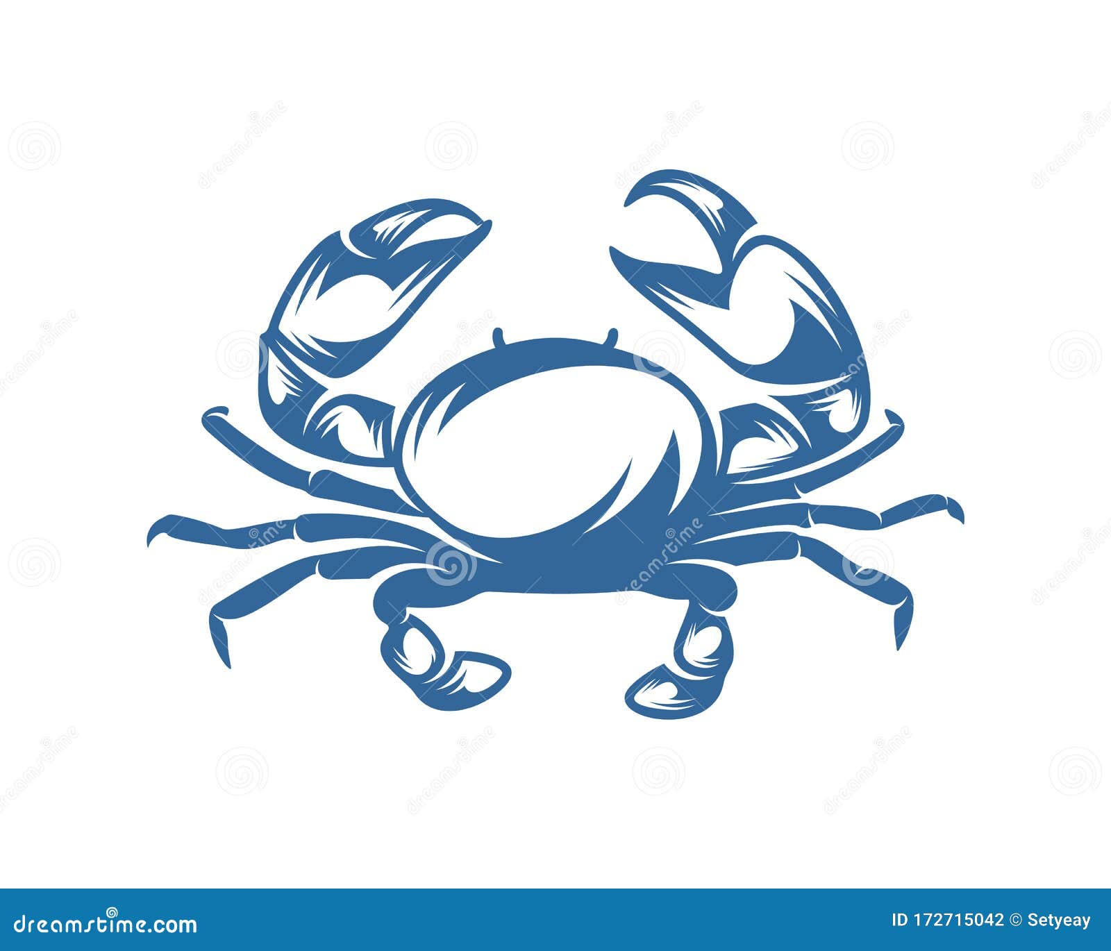 Crab Logo Vector Design Template, Silhouette Crab Logo, Illustration