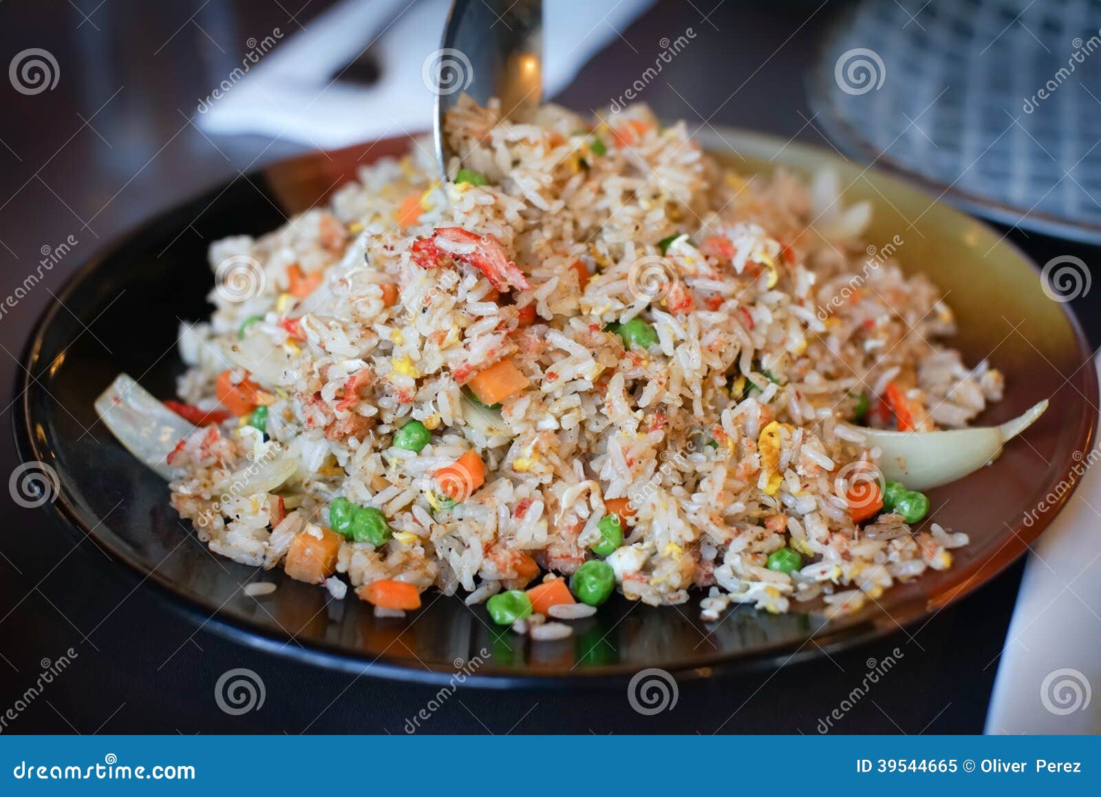 Crab meat fried rice stock image. Image of pepper, rice 39544665