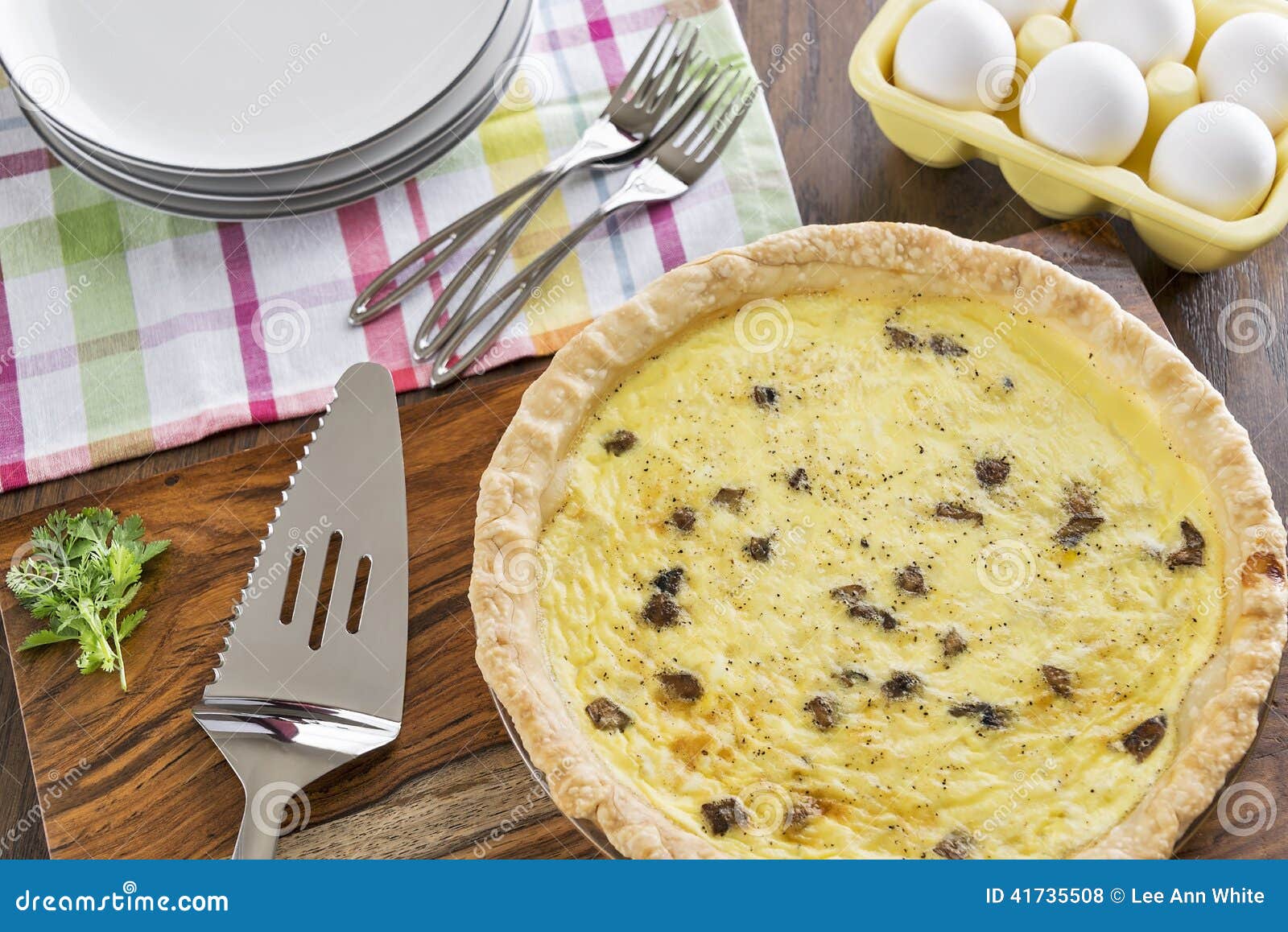 Crab and mushroom quiche stock photo. Image of pastry 41735508