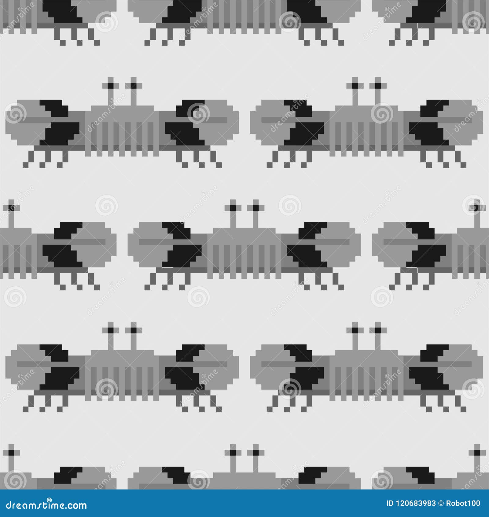 crab pixel art pattern seamless. 8 bit marine animal  back