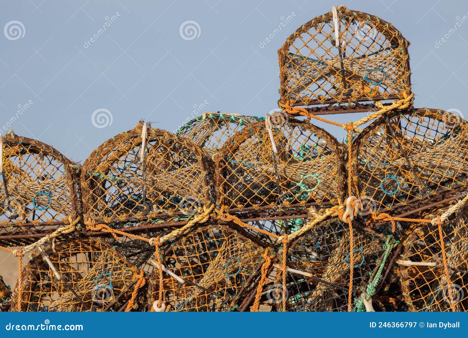 Crab Pots or Lobster Creel Stacked. Fishing Industry Background Image Stock  Image - Image of catching, creel: 246366797