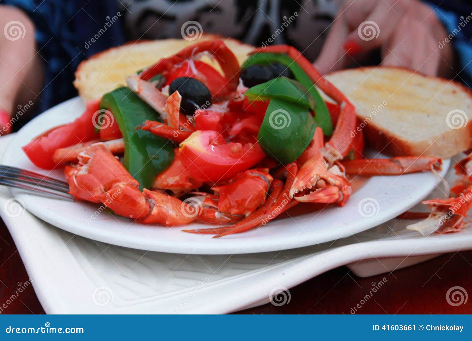 Crab salad stock image. Image of toast, claw, pepper 41603661