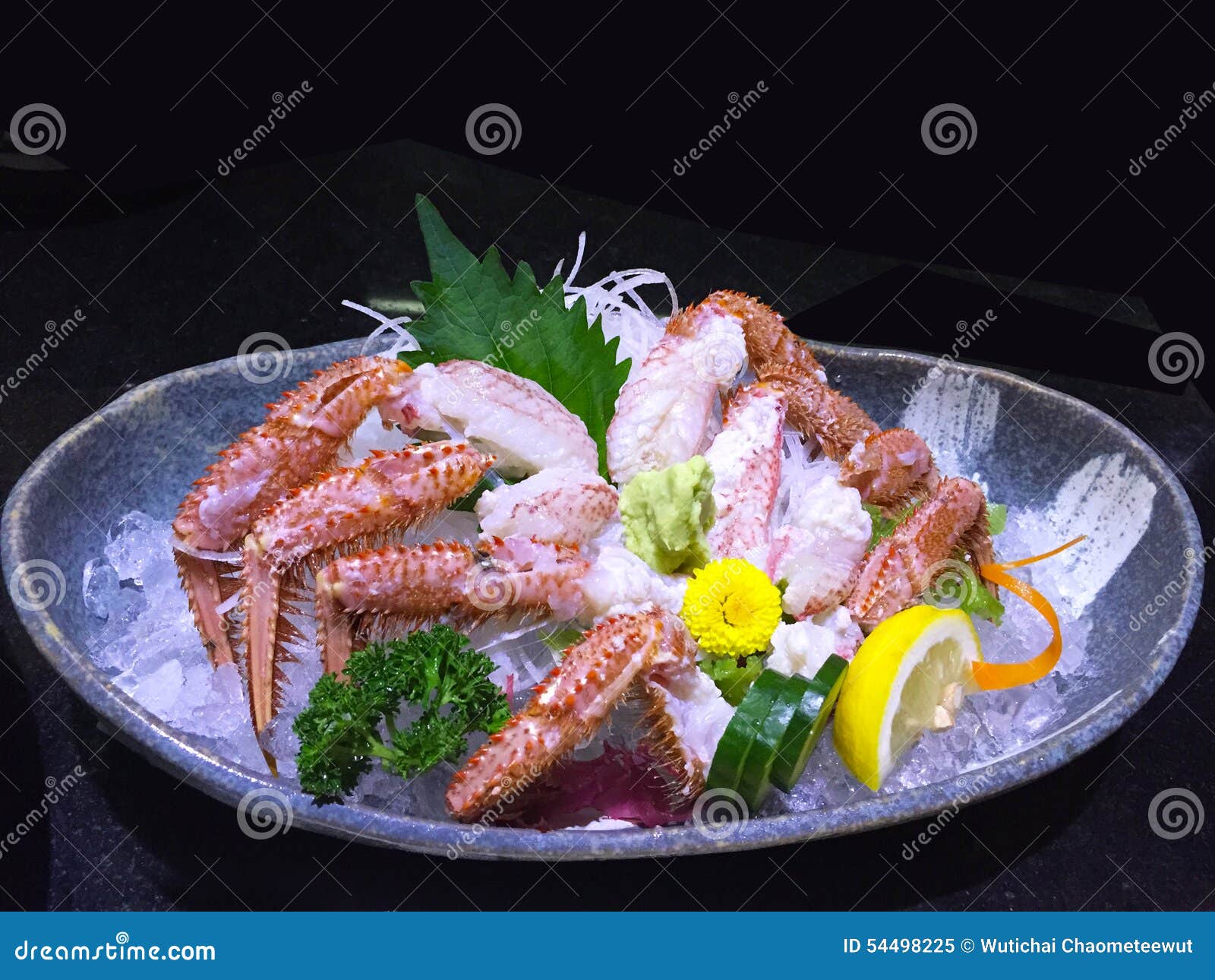Crab sashimi japanese food stock image. Image of fish 54498225
