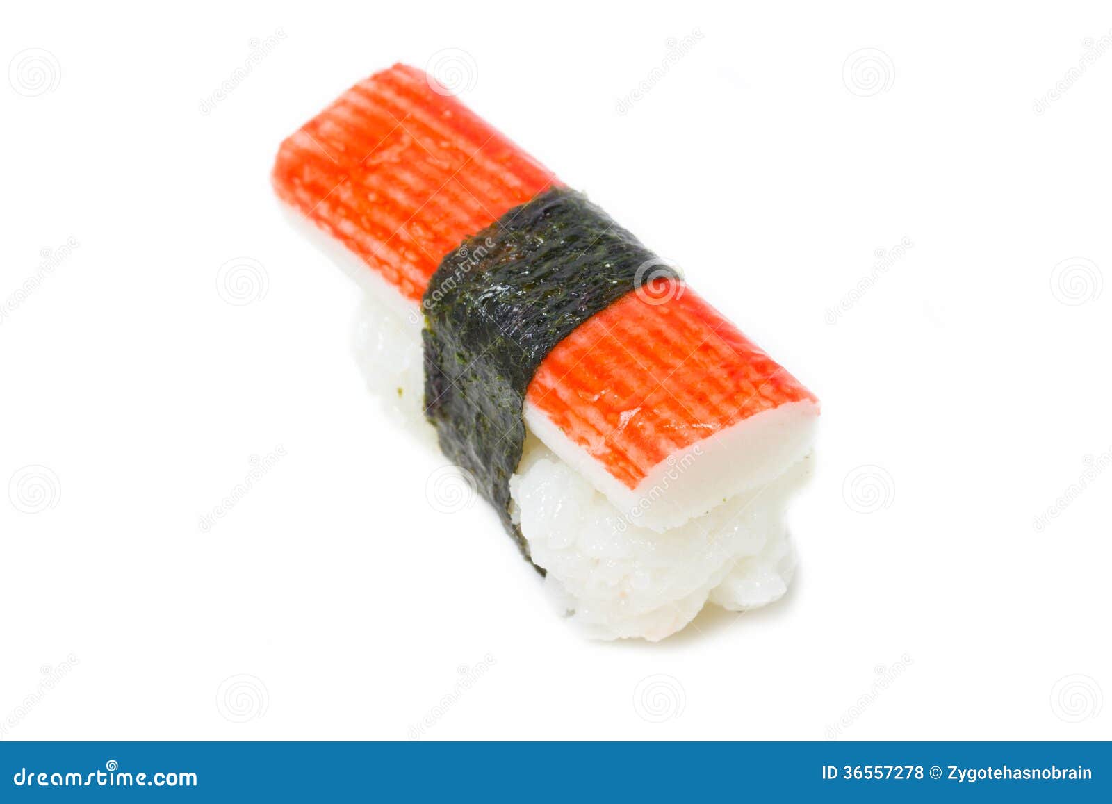 Crab Stick Nigiri Sushi. stock photo. Image of delicacy 36557278