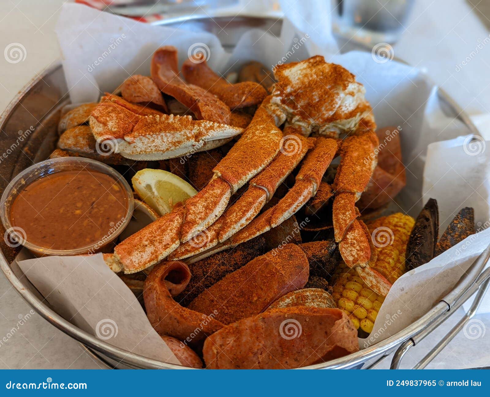 Crabs Corn Sausage Mussels Clams Stock Image Image of clams, corn