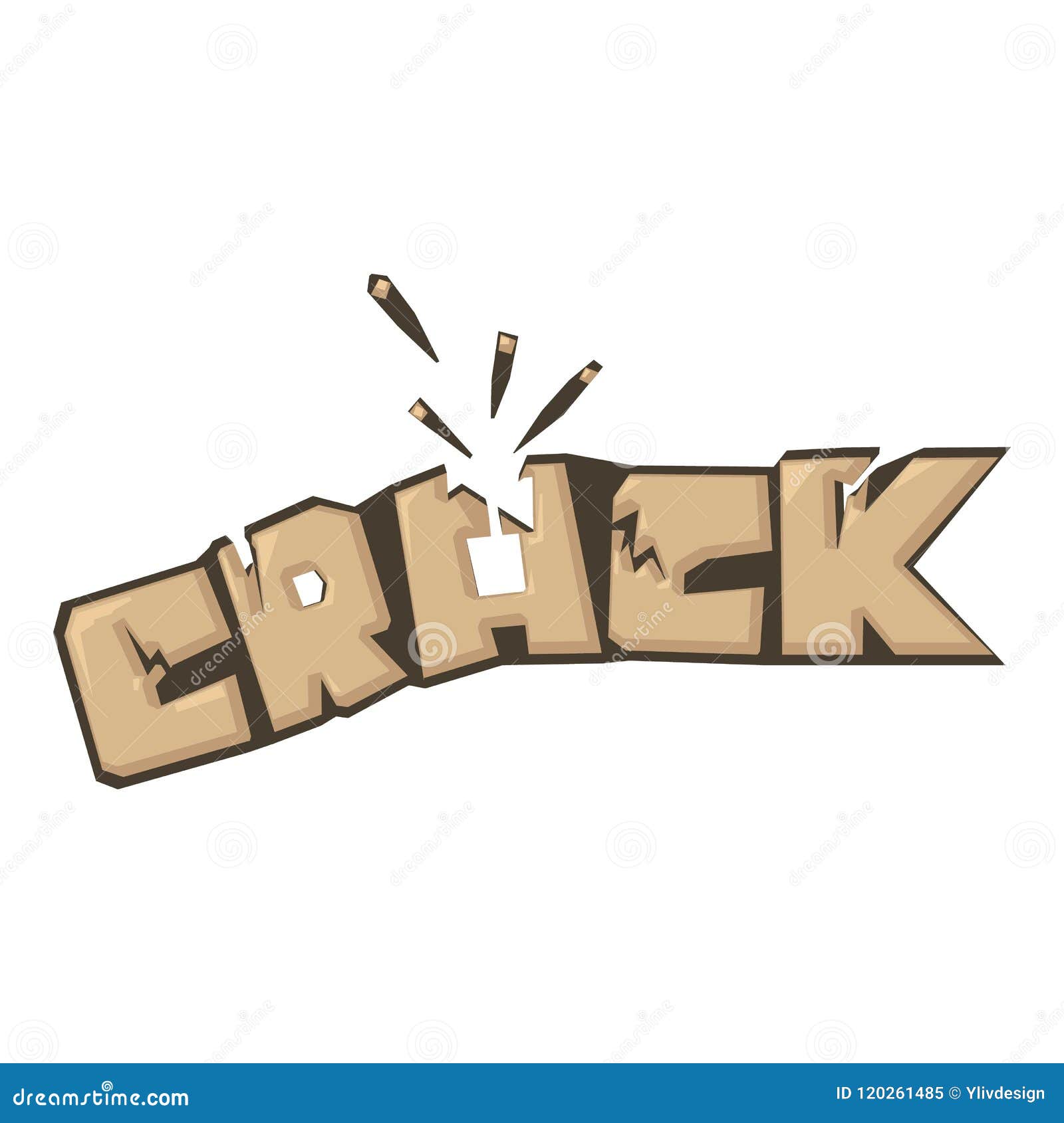 Crack Sound Effect Icon, Cartoon Style Stock Vector - Illustration of  style, design: 120261485