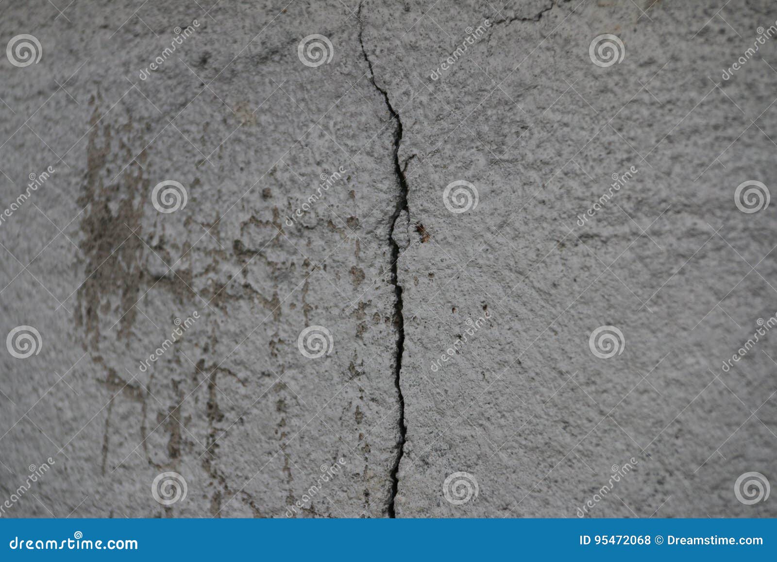 Crack in the Wall of the Apartment Building Going Verticaly Stock Photo
