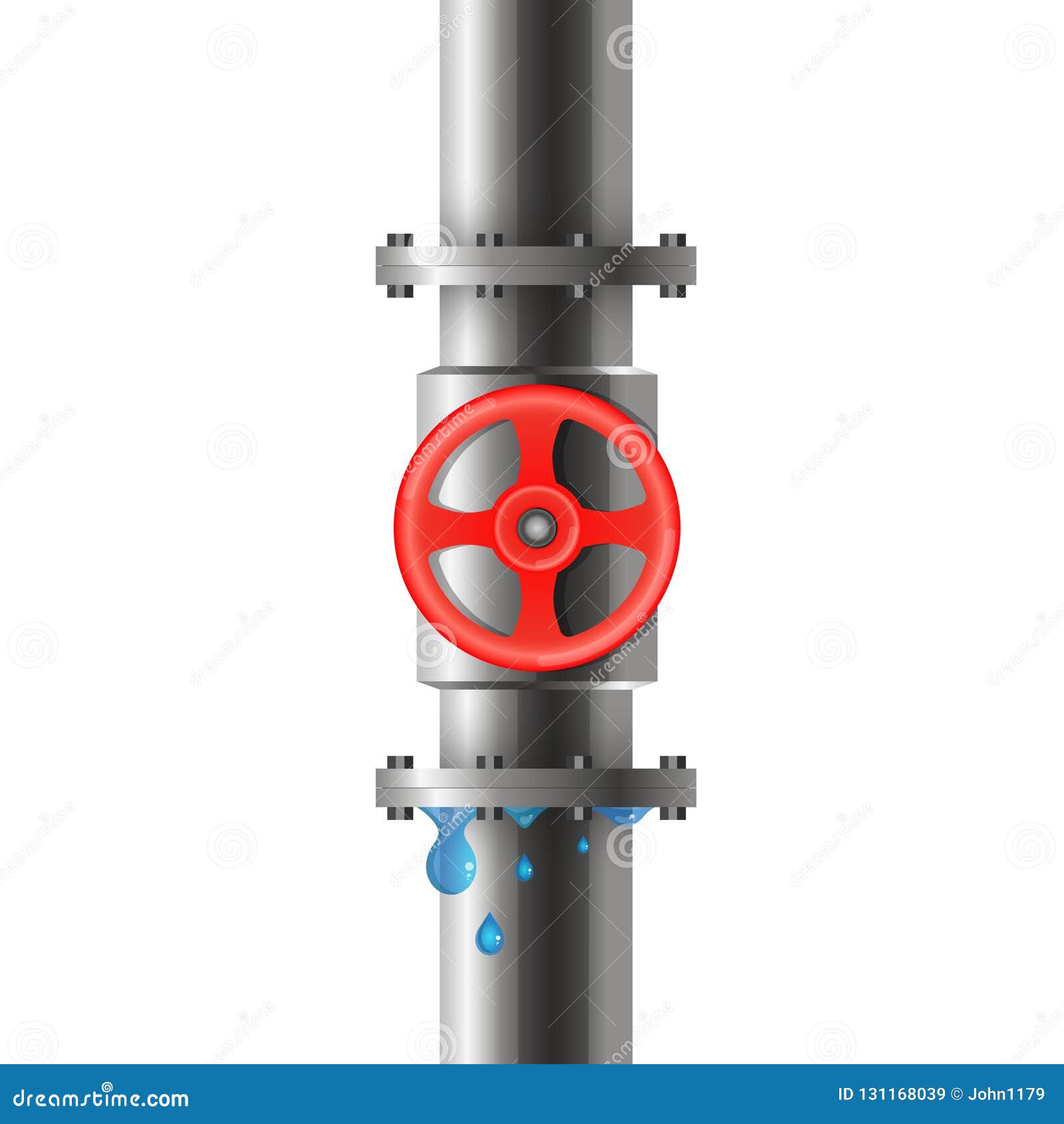 Crack in the Water Pipe with a Valve Stock Illustration Illustration
