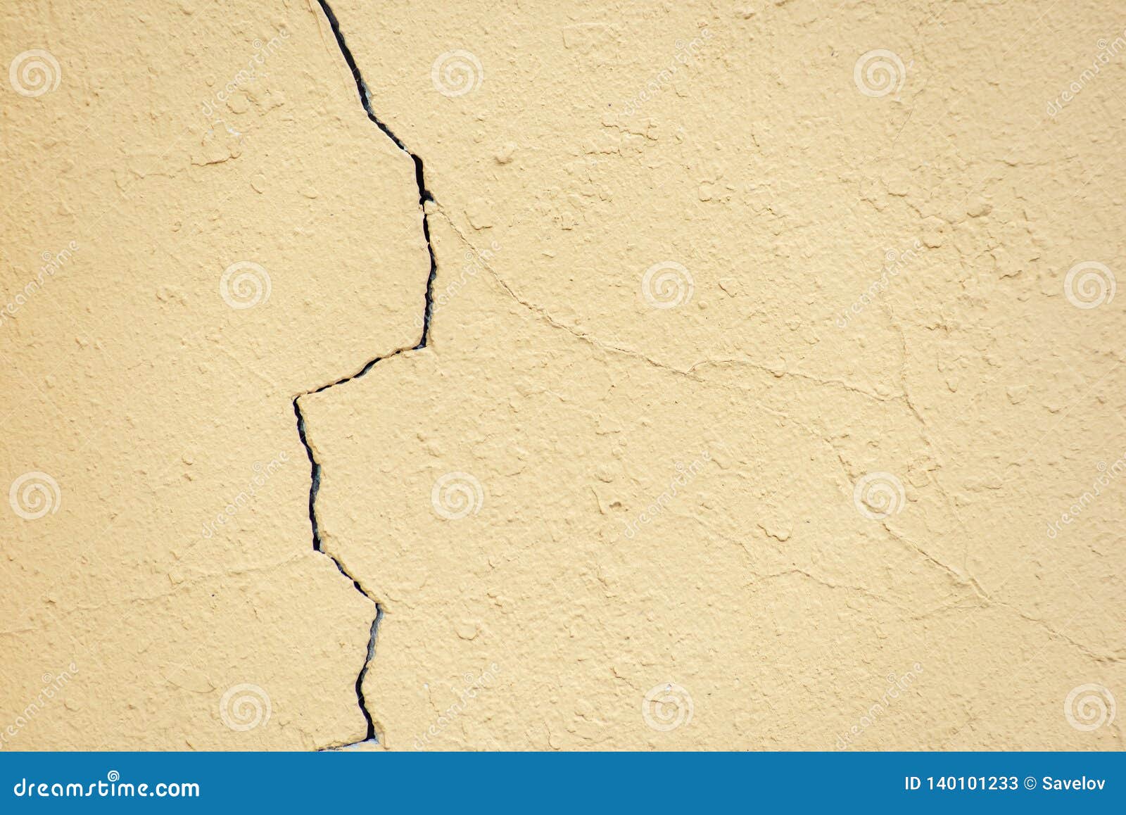 Crack in the Yellow Plastered Wall Stock Image Image of dirty