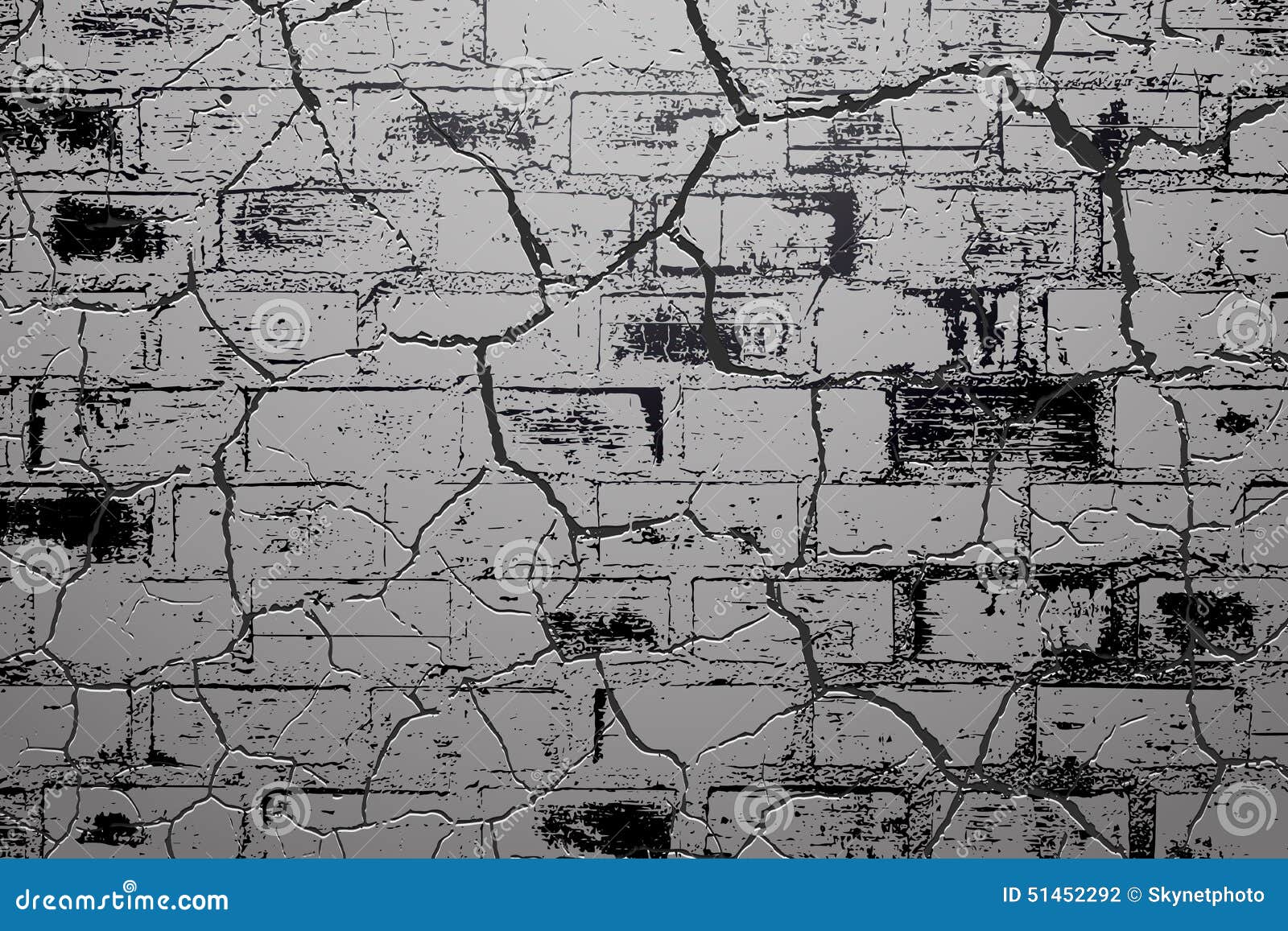 Cracked of Brick Wall Background Stock Vector Illustration of
