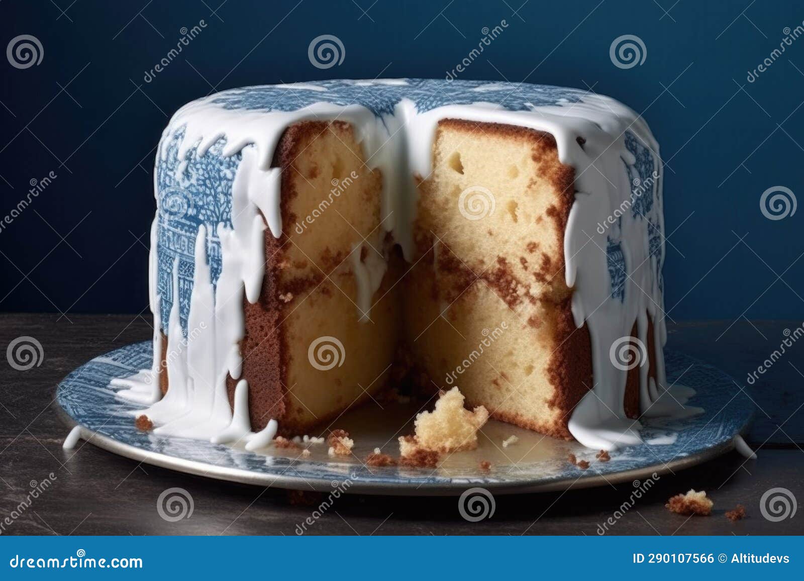 Cracked Cake with Icing Oozing Out of Gaps Stock Photo Image of gaps