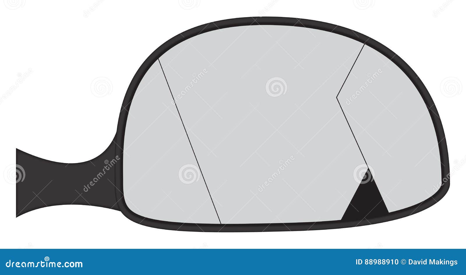 Cracked Car Side Mirror stock illustration. Illustration of view 88988910