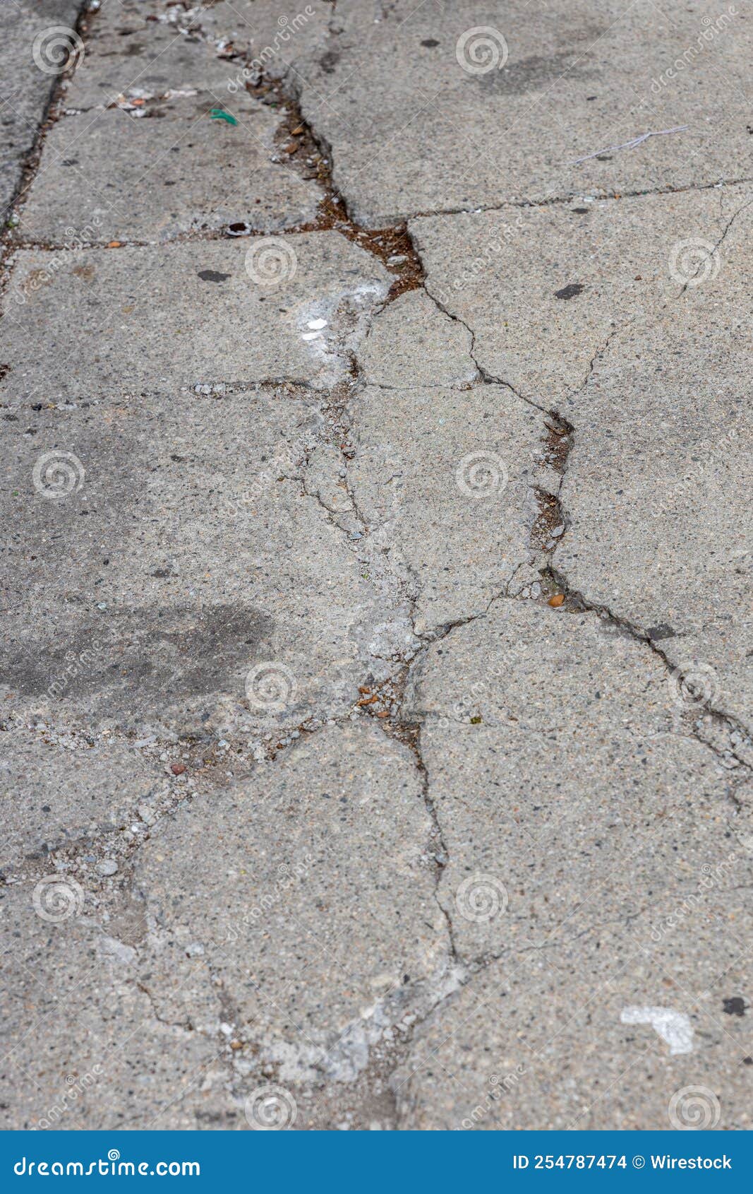 Cracked Cement Sidewalk Needing Repair Stock Photo Image of cement