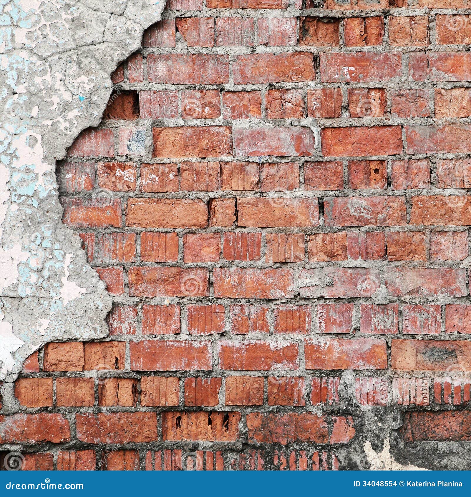 Cracked Concrete Brick Wall. Stock Photo - Image of architect, dirty