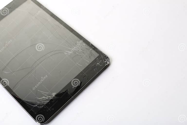 Cracked and Damaged Tablet Screen Stock Image Image of repair, broken