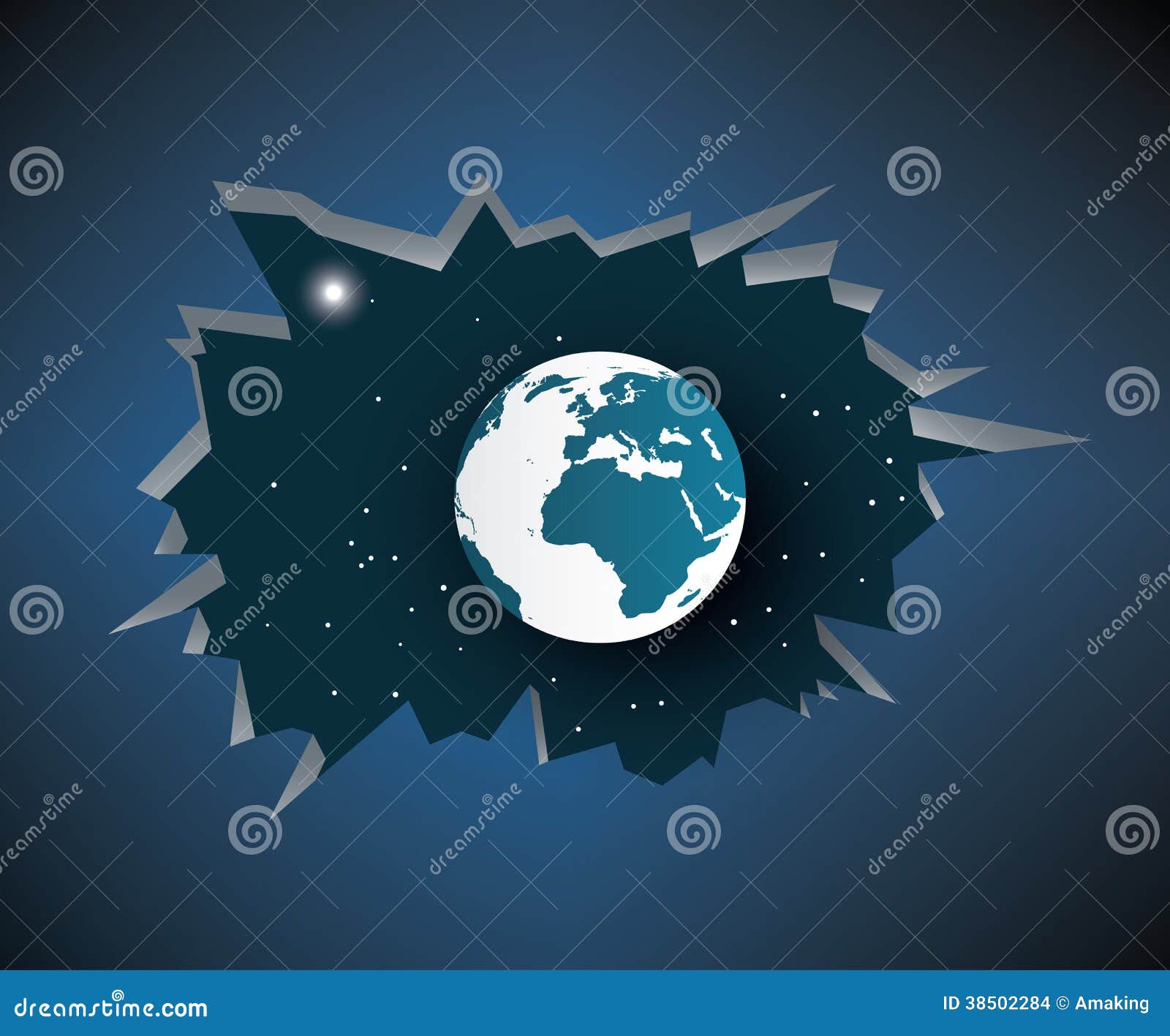 Cracked earth abstract background, illustration