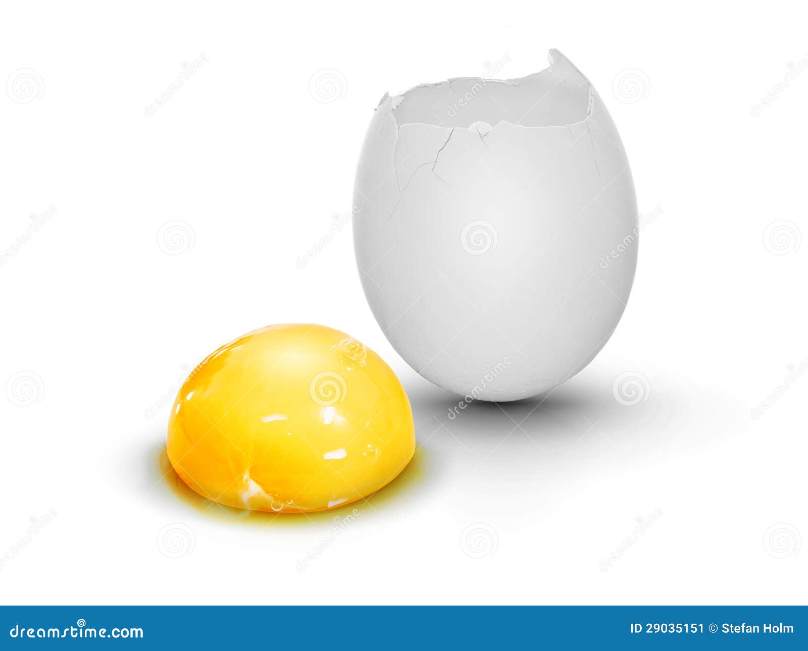 Cracked egg with egg yolk stock image. Image of closeup 29035151