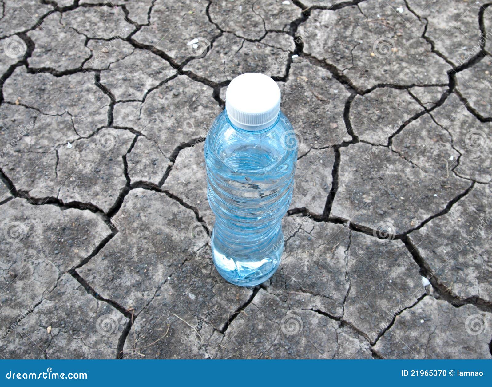 Cracked Ground with Water in a Bottle Stock Photo Image of abstract