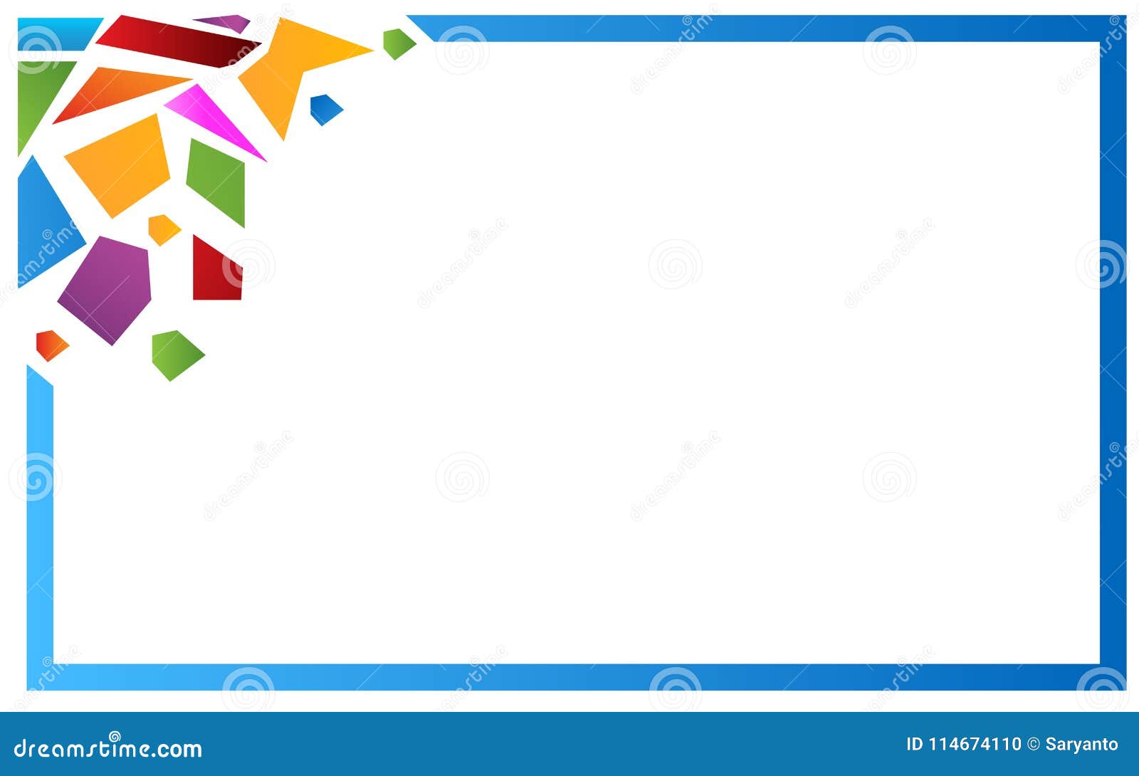 Cracked Rectangular Frame, Colorful Frame on White Background. Colorful  Border Stock Vector - Illustration of border, isolated: 114674110