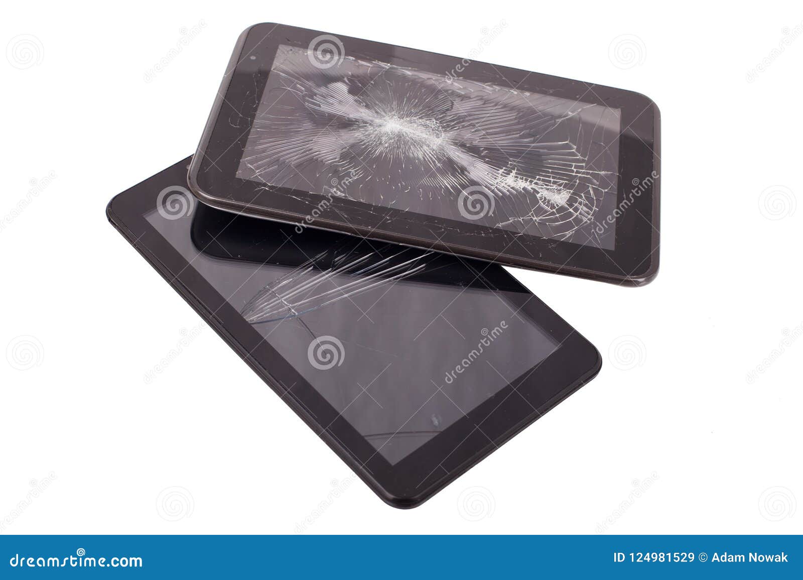 Tablet Computer with Broken Screen. Stock Image Image of ipad
