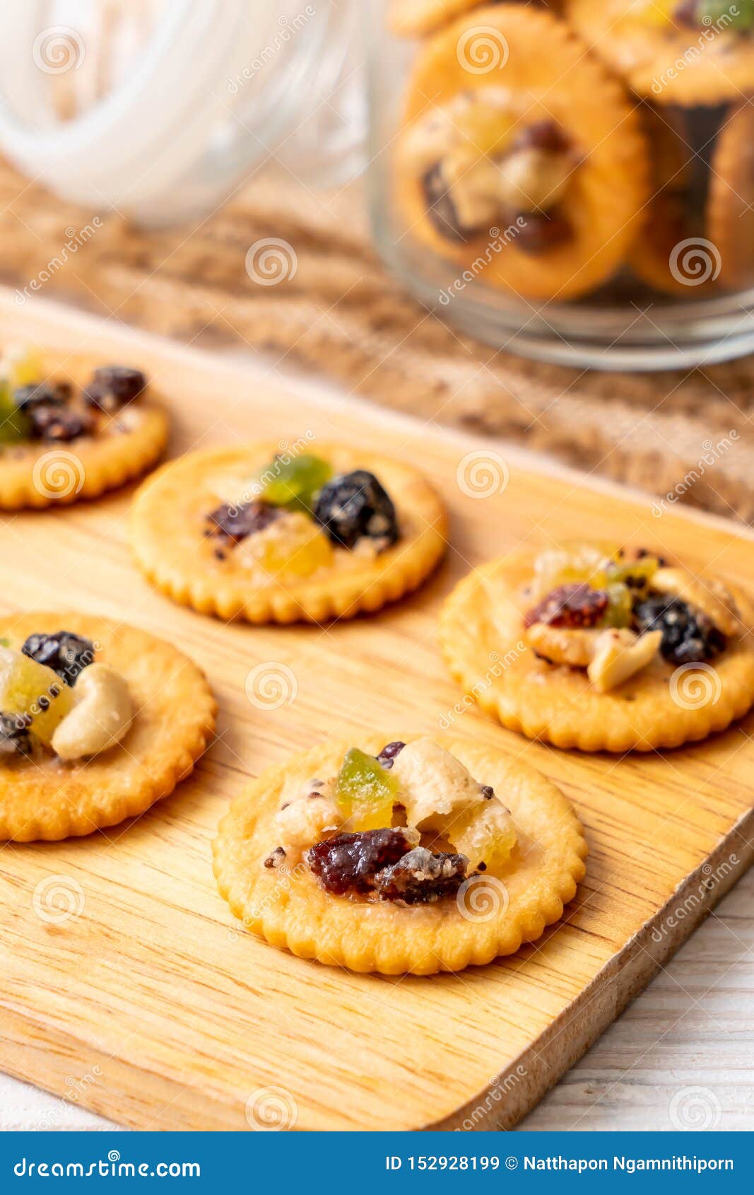 Cracker Biscuit with Dried Fruits Stock Image Image of dried