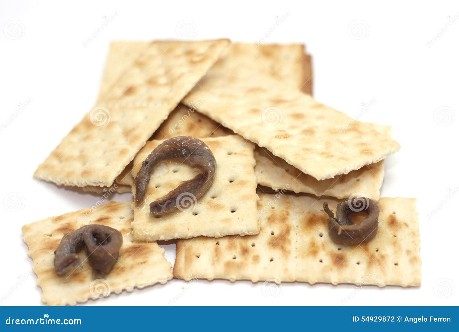 Crackers and anchovy stock photo. Image of pile, snack 54929872