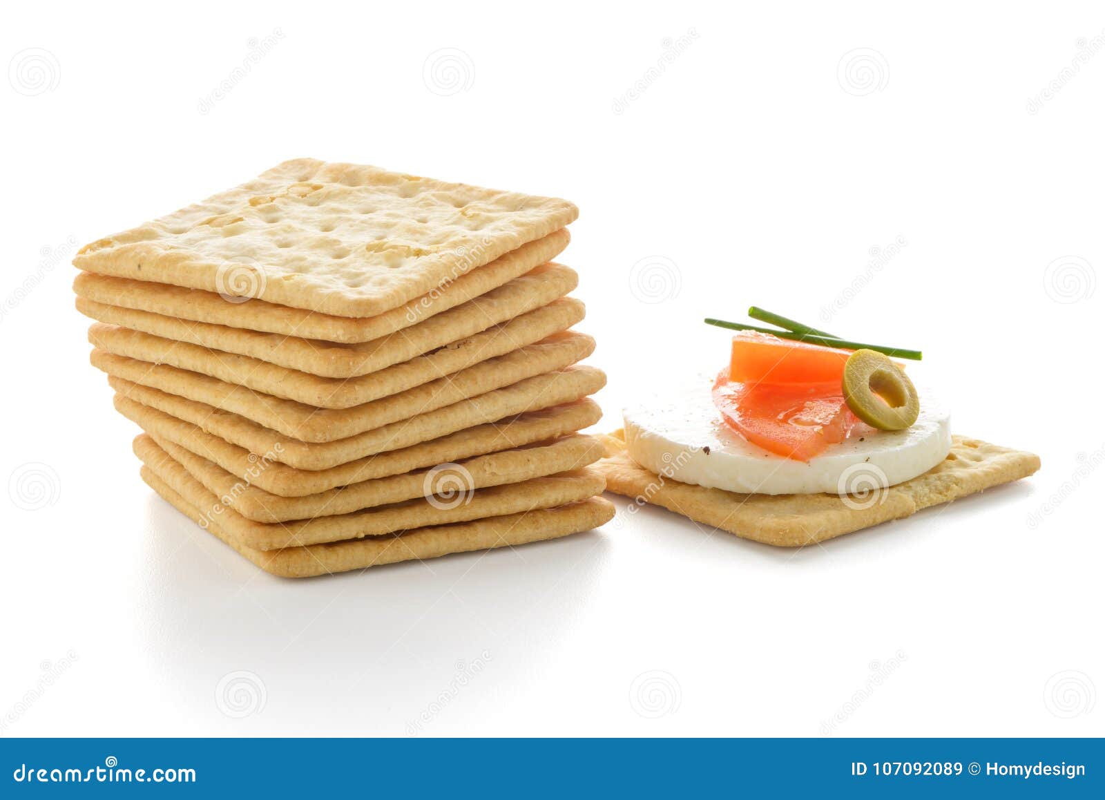 Crackers with Cheese and Tomato Stock Image Image of breakfast
