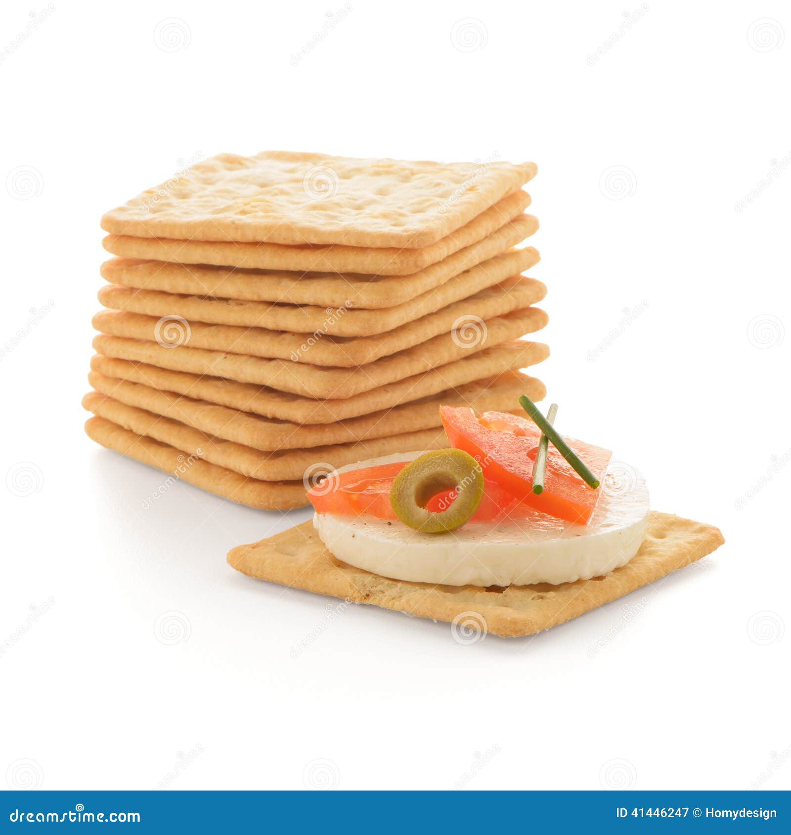Crackers with Cheese and Tomato Stock Image Image of cracker, calorie