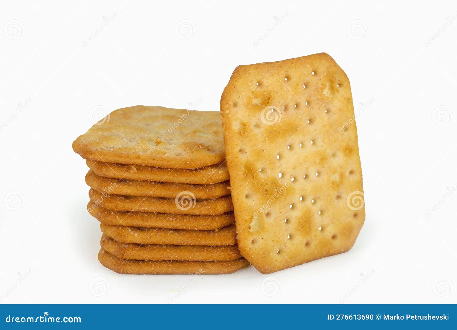 Crackers Isolated on White Background, High Quality Details Stock Photo