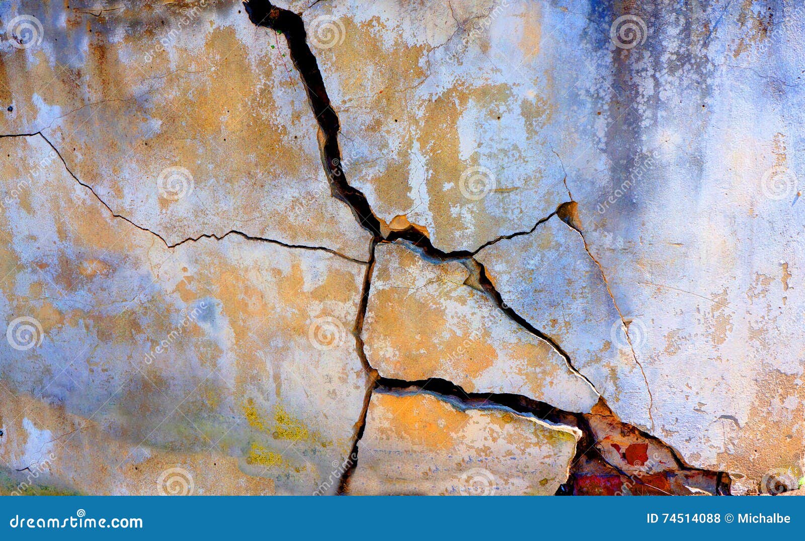 Cracking wall stock photo. Image of falling, paint, stone 74514088