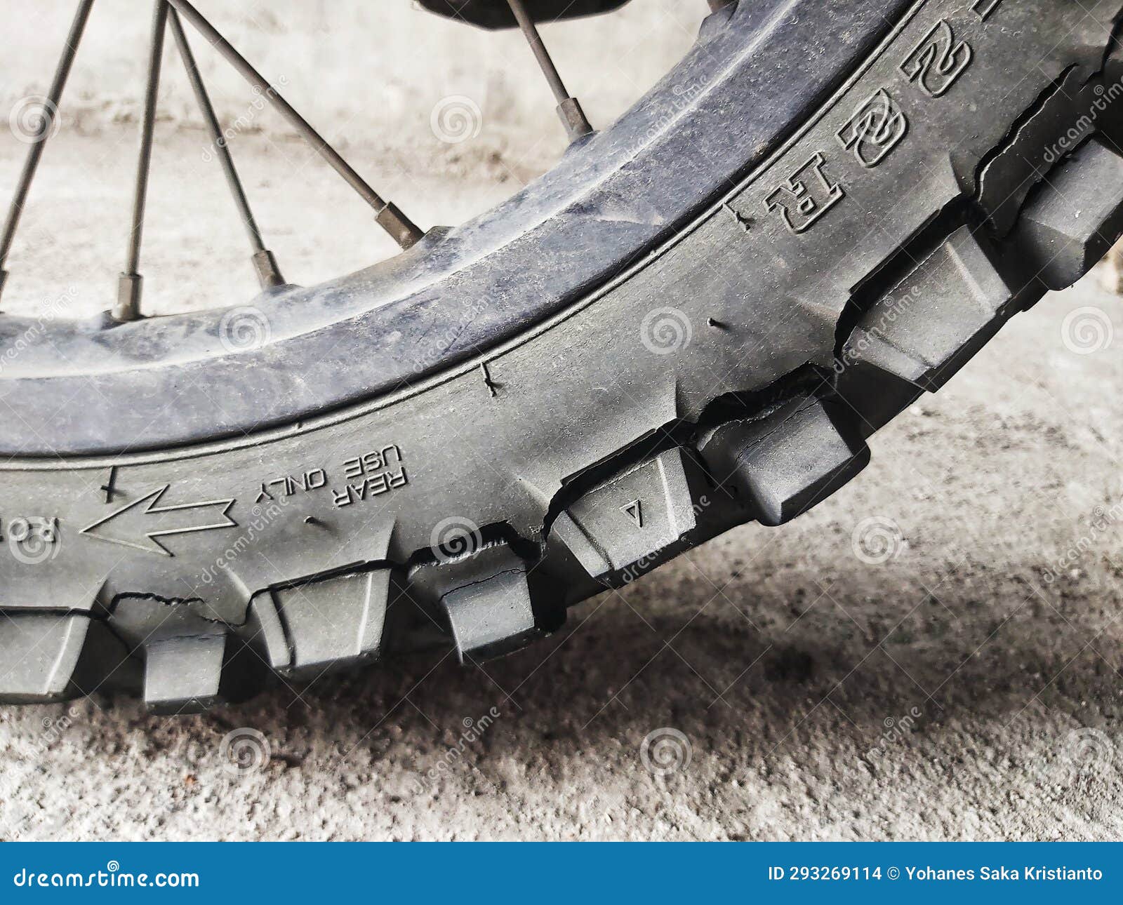 Cracks in the Outer Tire Rubber of Dirt Bikes Stock Photo Image of