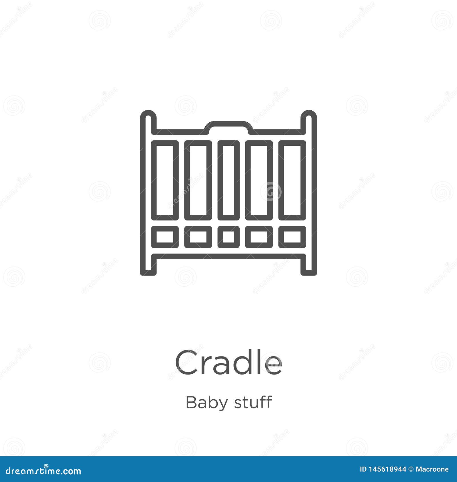 Cradle Icon Vector from Baby Stuff Collection. Thin Line Cradle Outline Icon Vector Illustration