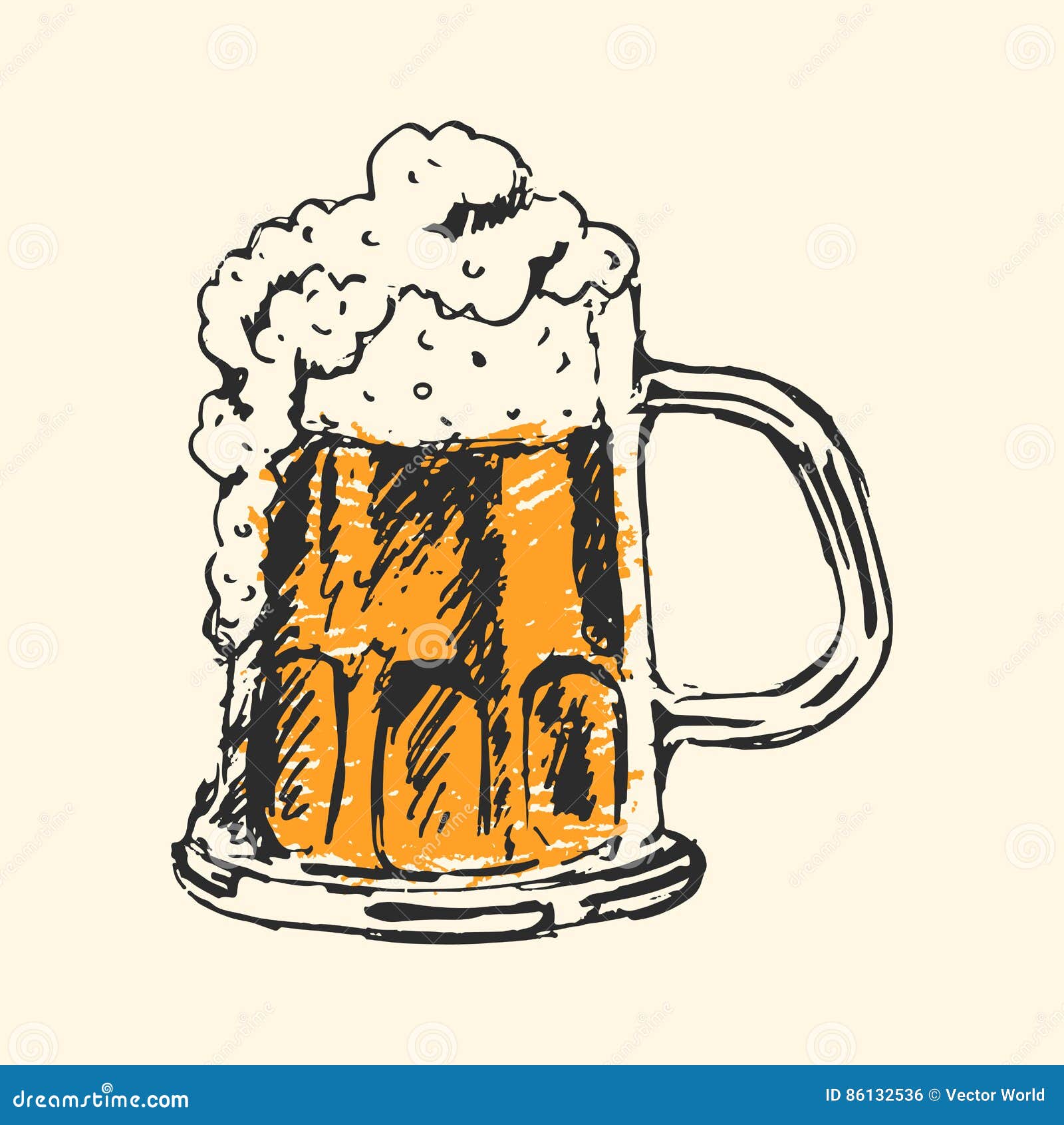 Craft Beer and Pub Sketch Vector Illustration. Stock Vector