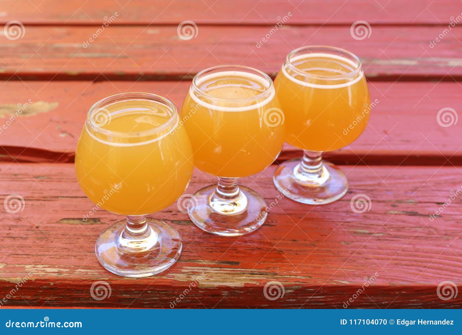 Craft Beer Tasting Flight stock photo. Image of brewery 117104070