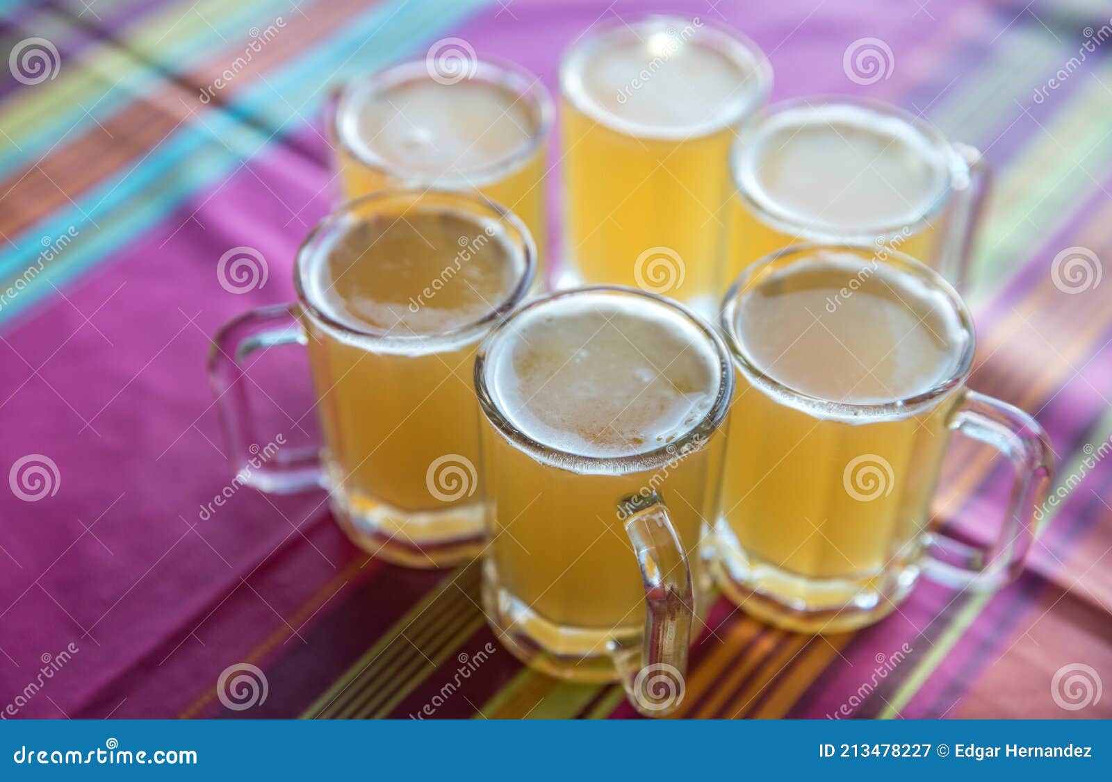 Craft Beer Tasting Flight Sample Stock Image Image of clear, cold