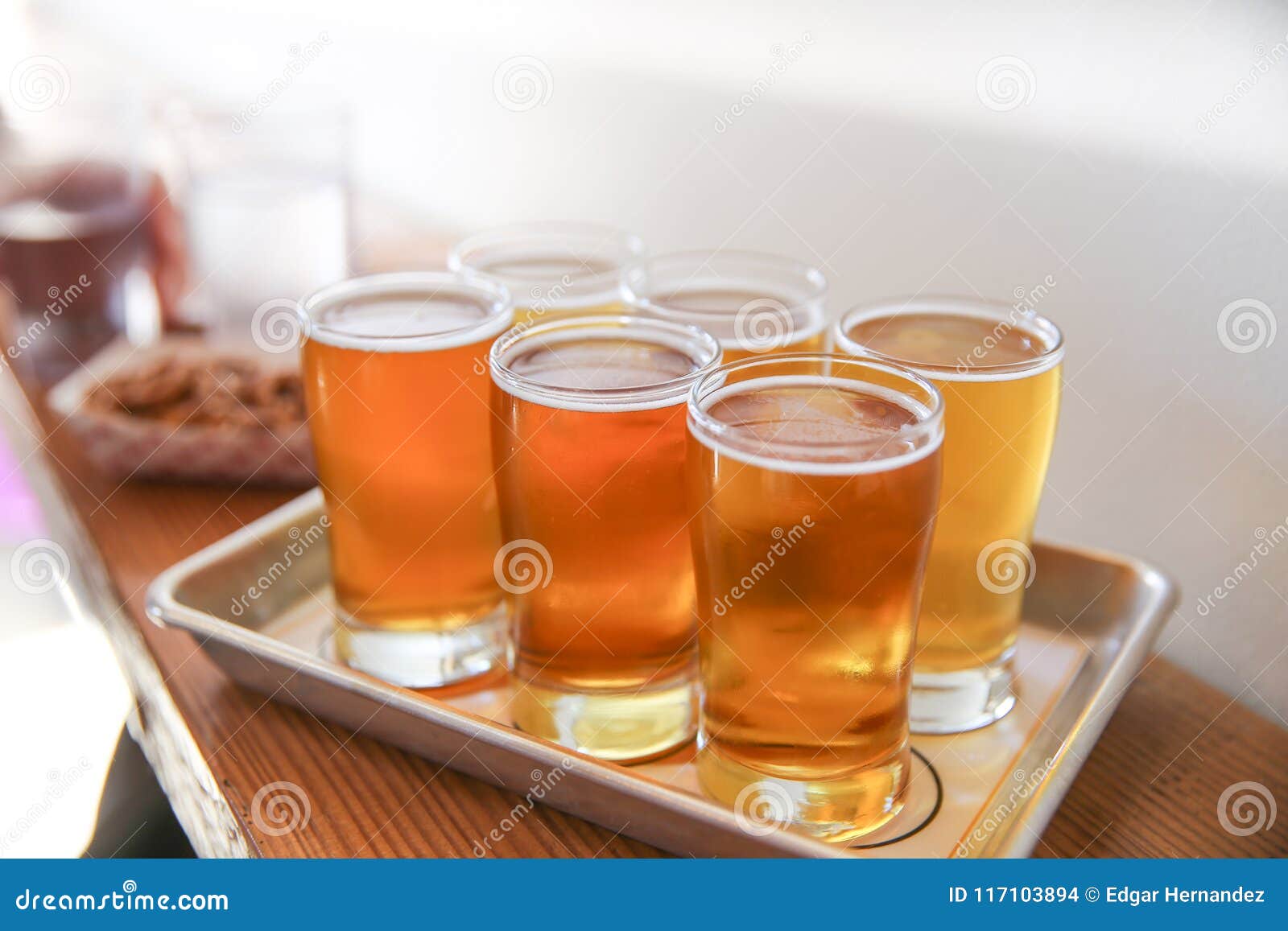 Craft Beer Tasting Flight stock photo. Image of fermentation 117103894
