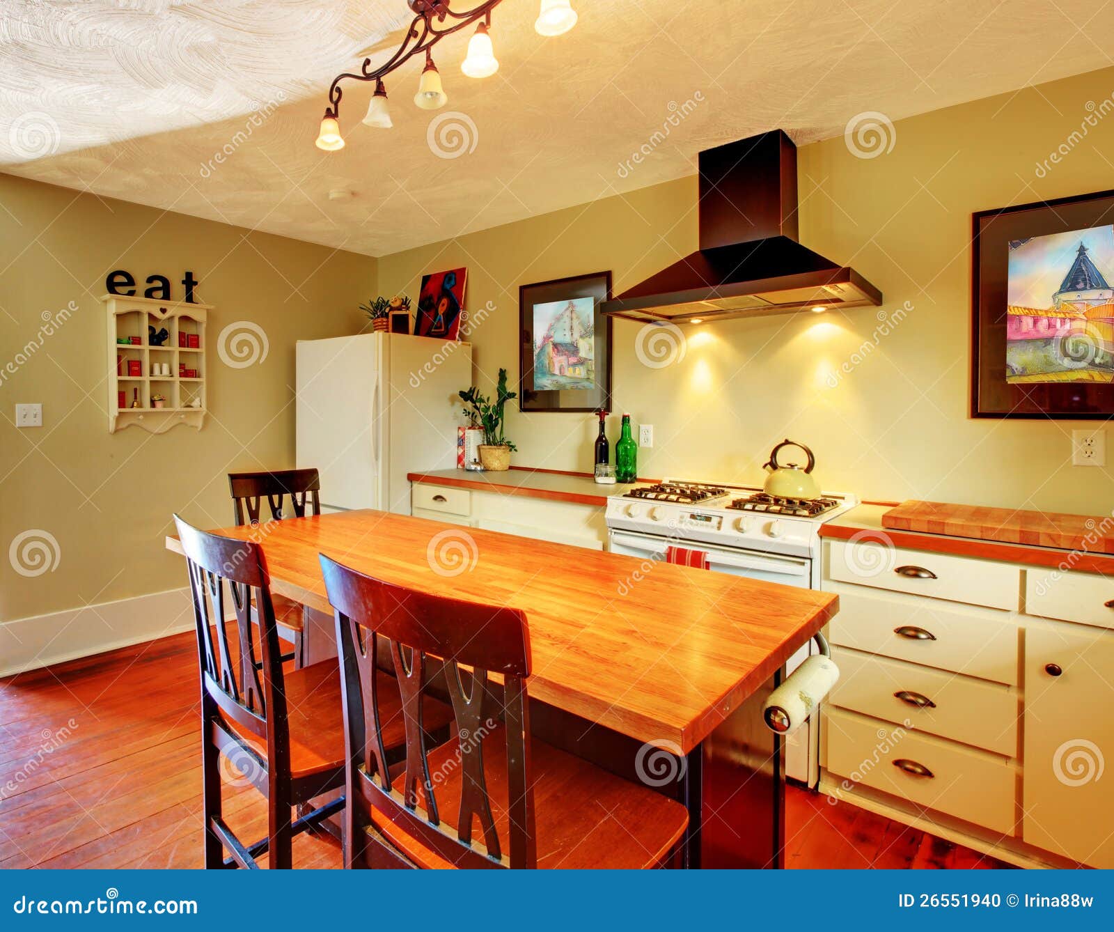 Craft Cozy White Kitchen with Green Walls Stock Photo Image of renovated, elegant 26551940