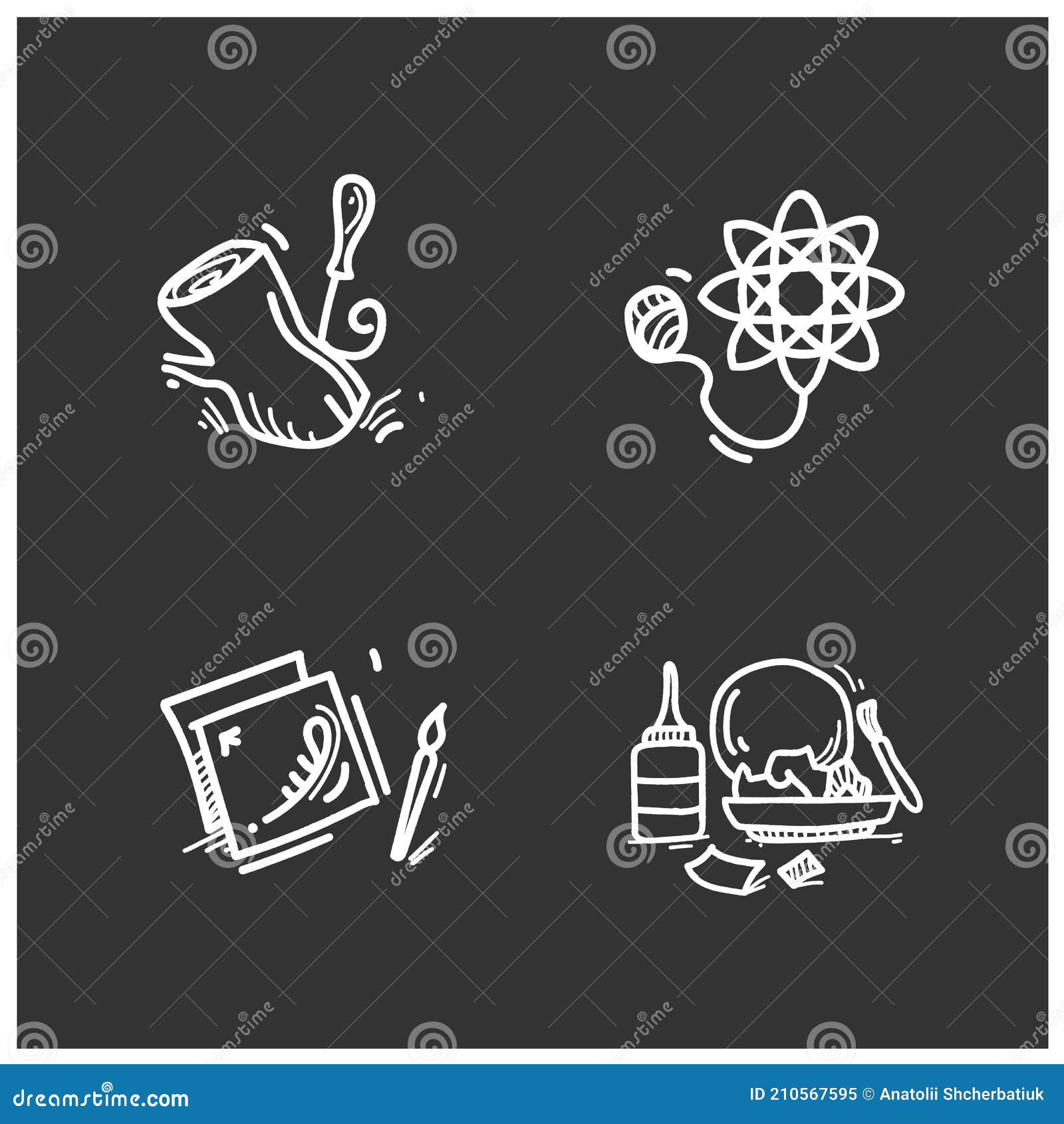 craft hobby set glyph icons