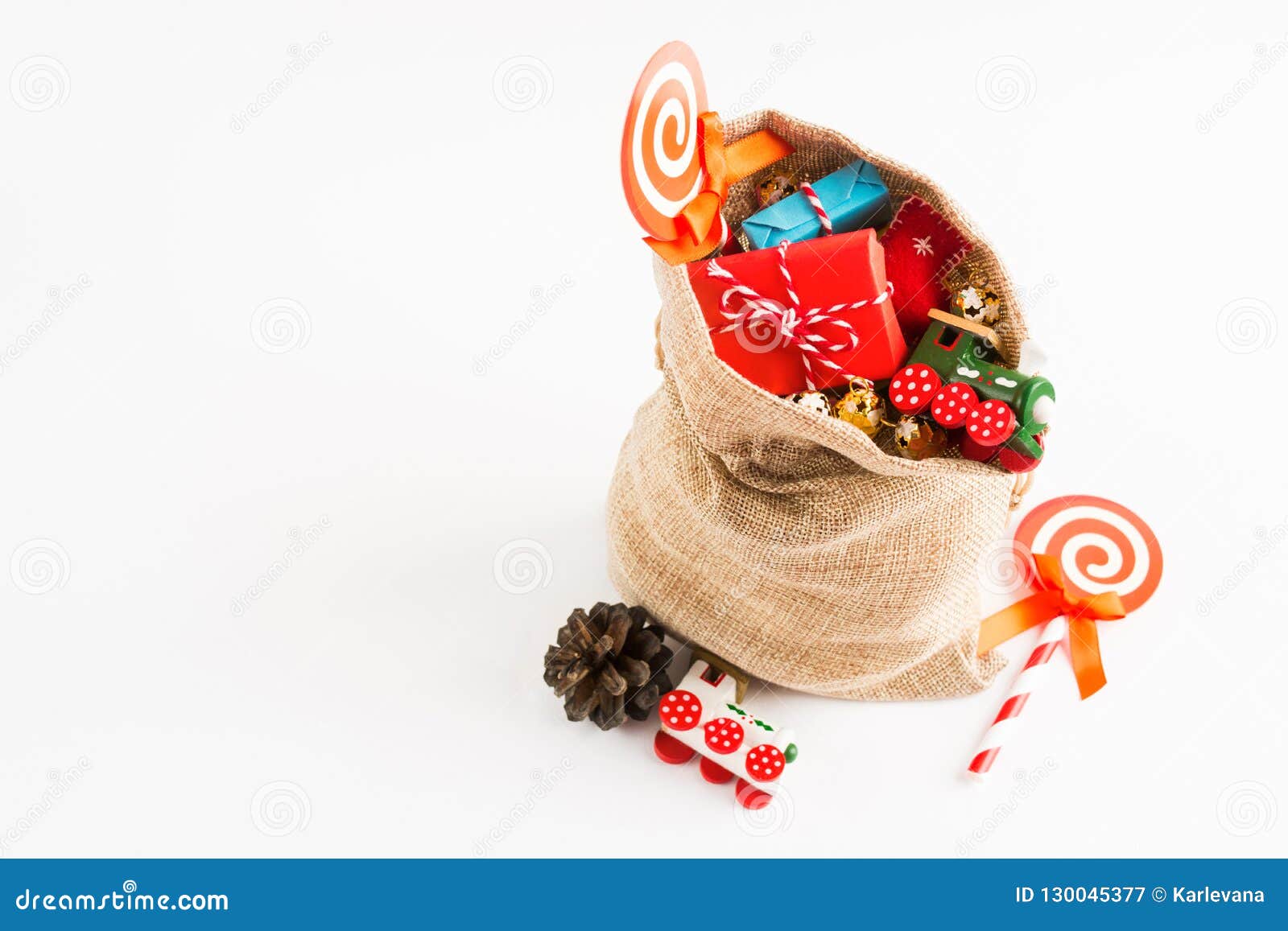 Craft Material Santa`s Bag with Presents for Christmas Stock Image ...